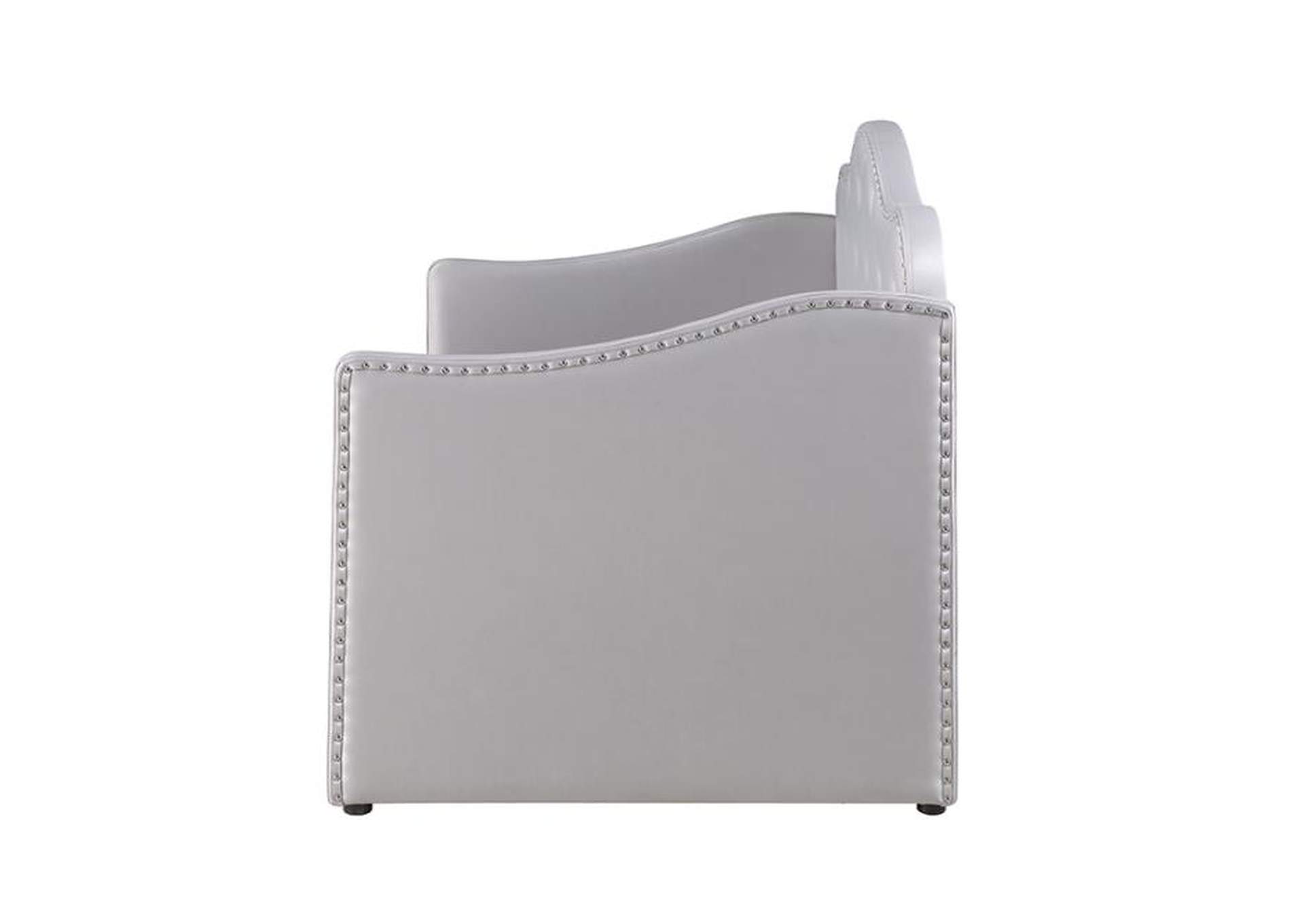 Upholstered Twin Daybed with Trundle Pearlescent Grey,Coaster Furniture
