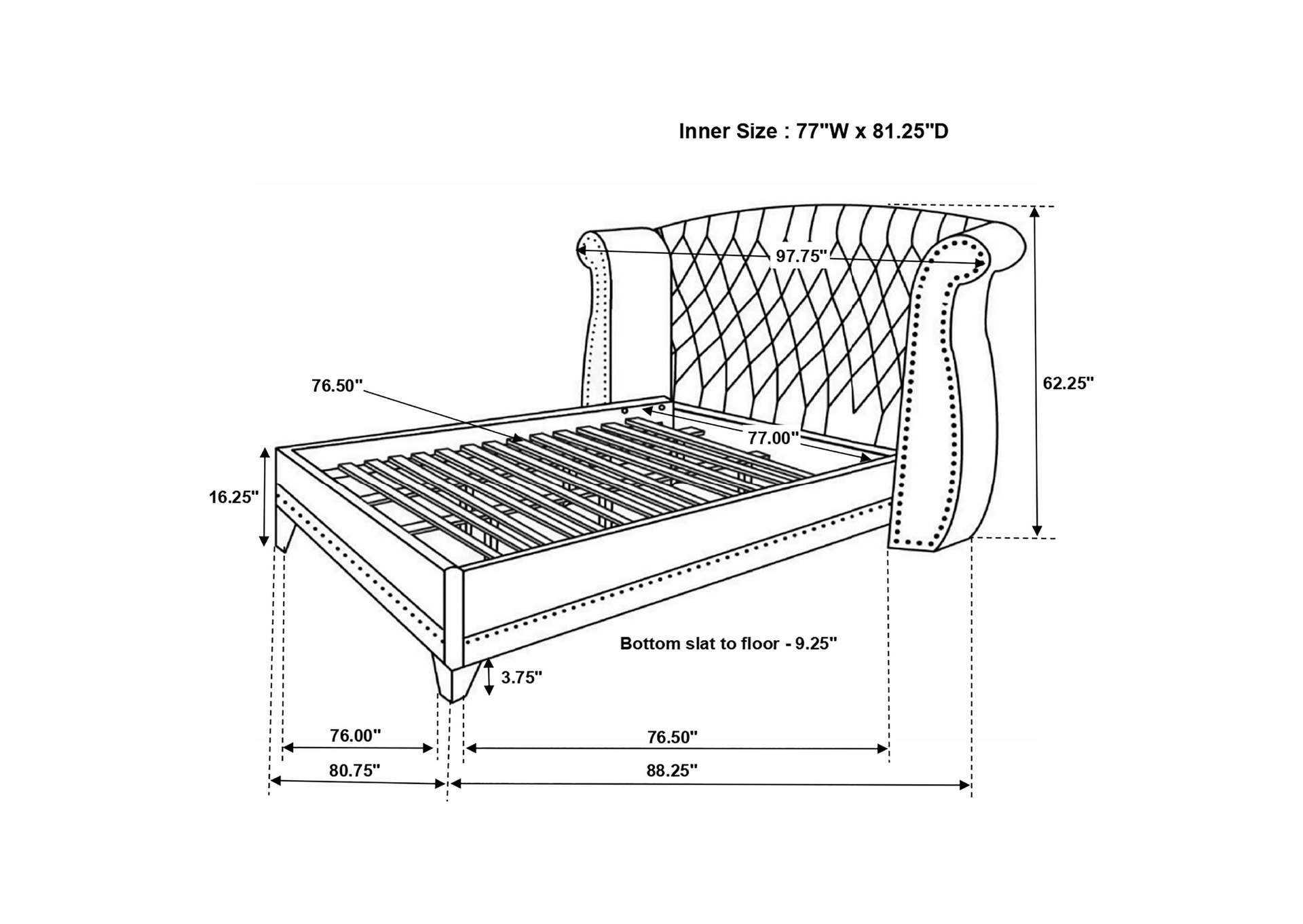 Barzini Eastern King Tufted Upholstered Bed Black,Coaster Furniture