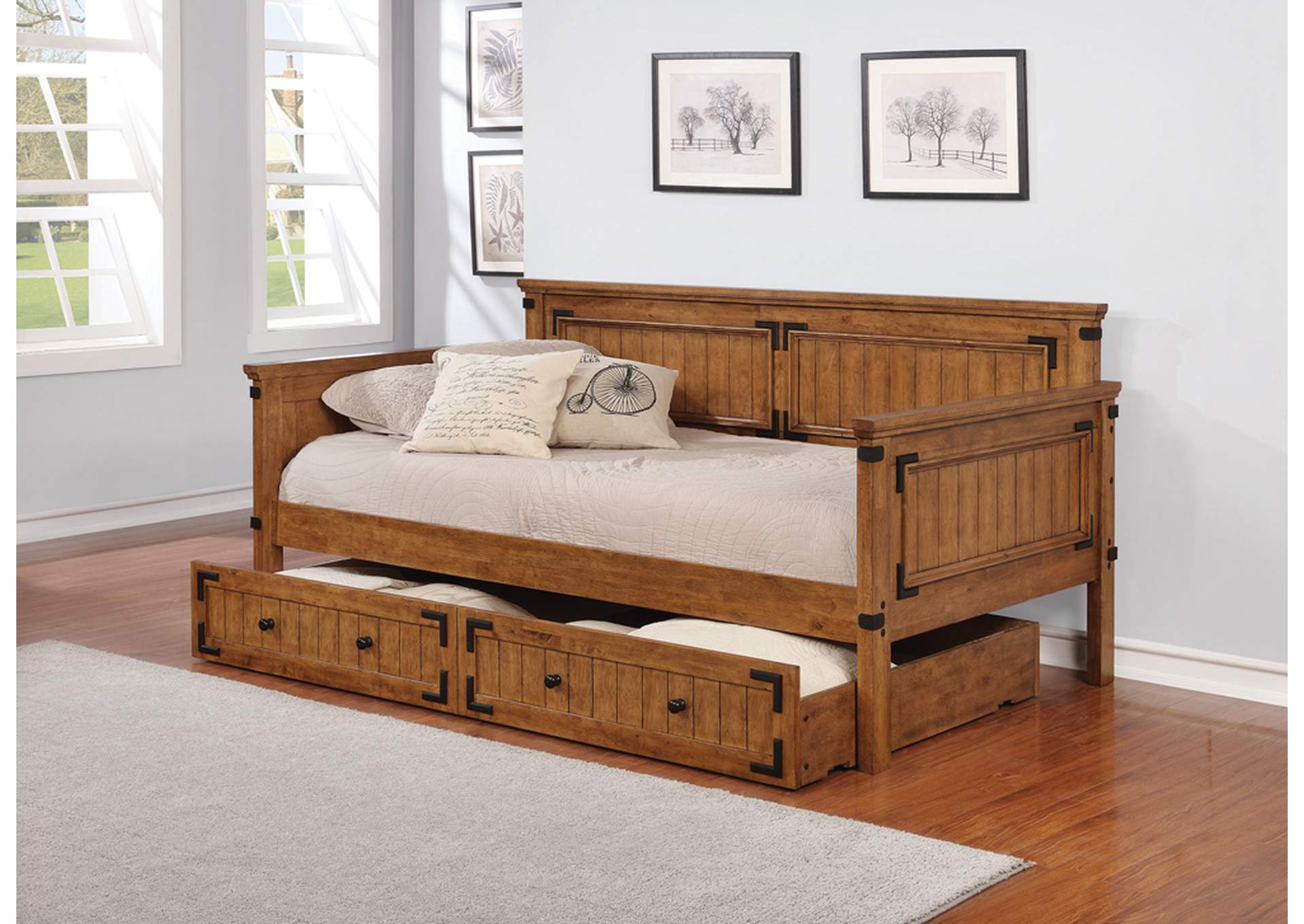 Oakdale Twin Daybed Rustic Honey,Coaster Furniture