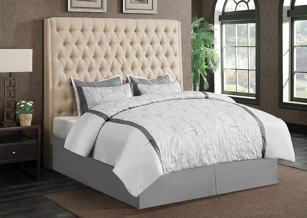 Cream California King Upholstered/Platform Bed,ABF Coaster Furniture