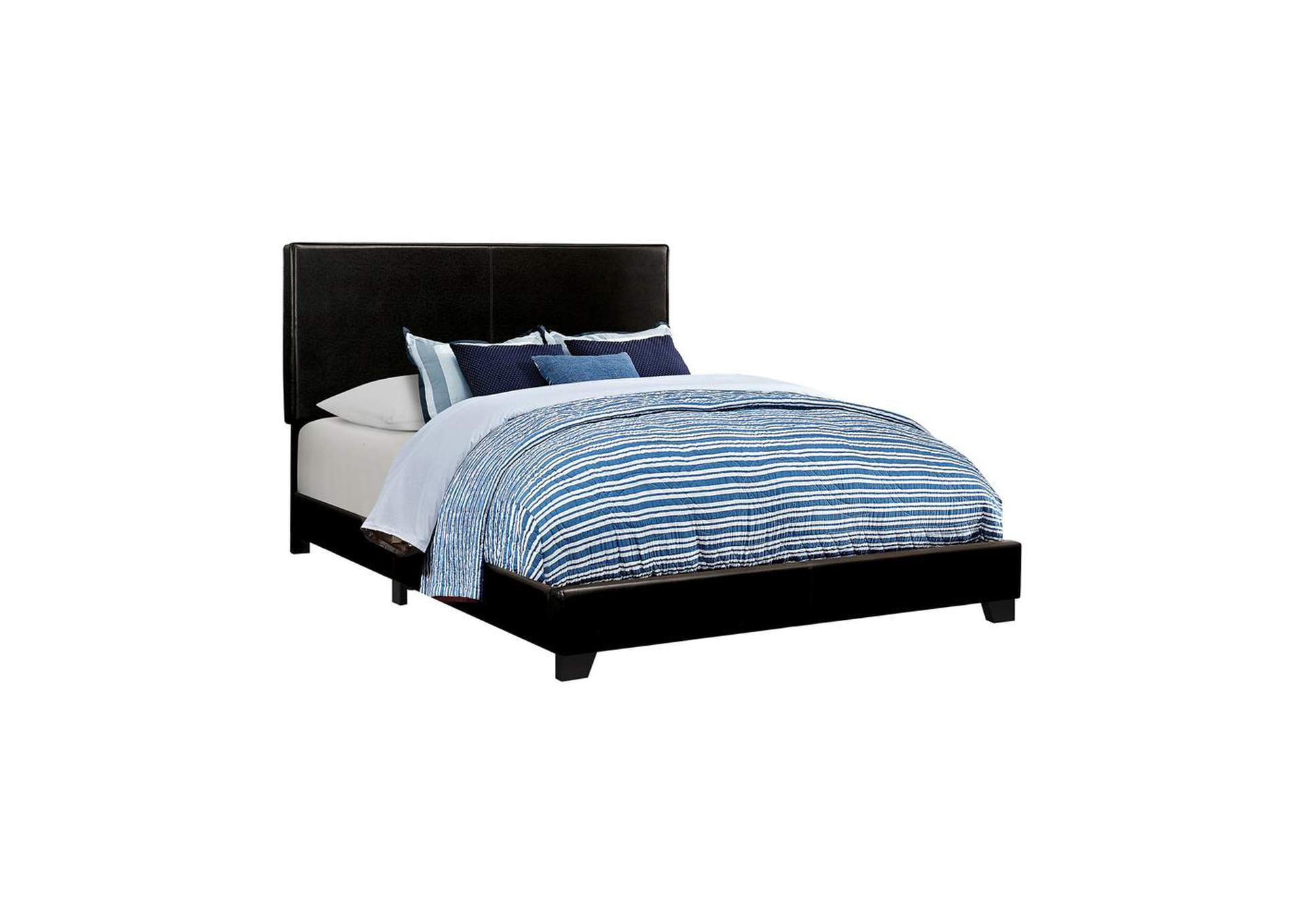 Black Dorian Black Faux Leather Upholstered Full Bed,Coaster Furniture