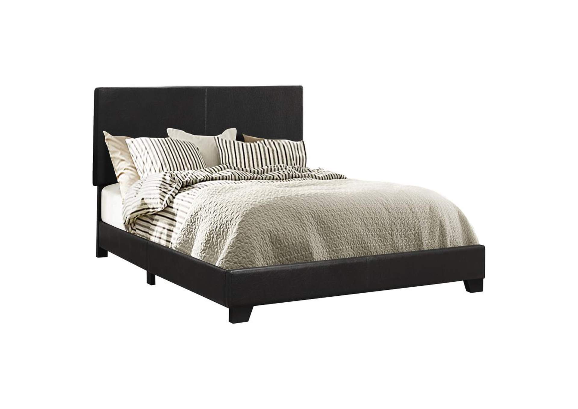 Dorian Upholstered Eastern King Bed Black,Coaster Furniture