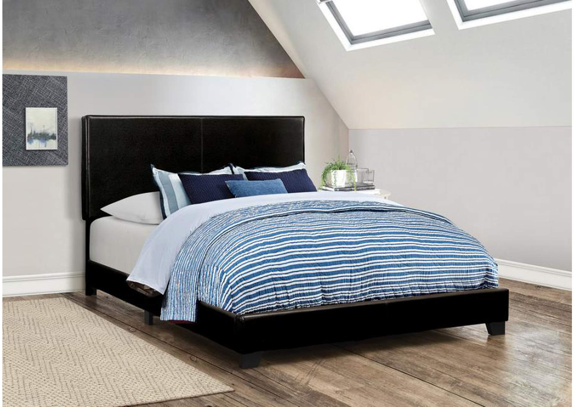 Dorian Upholstered California King Bed Black,Coaster Furniture