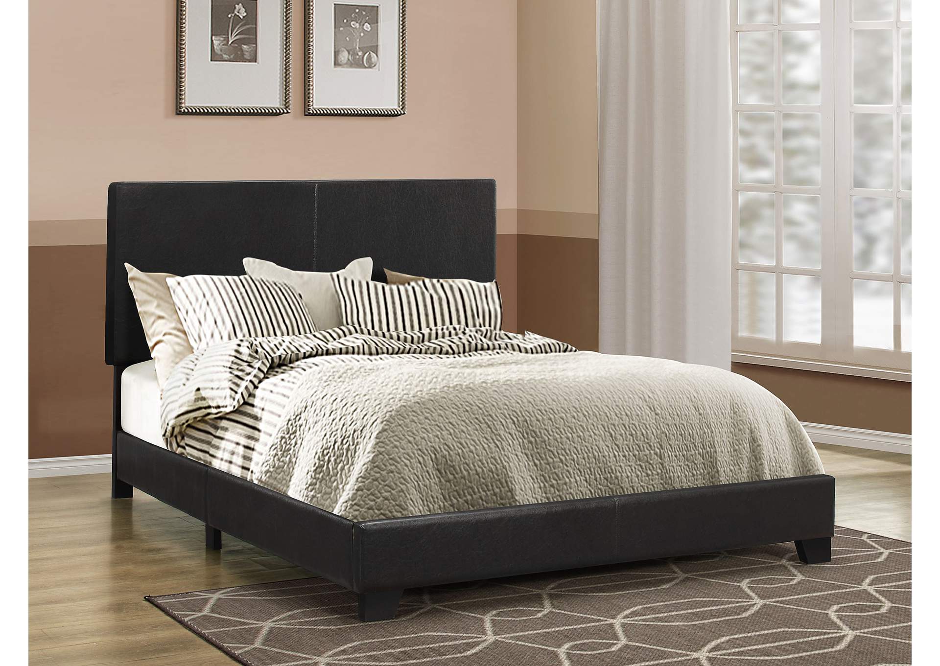 Dorian Upholstered Queen Bed Black,Coaster Furniture