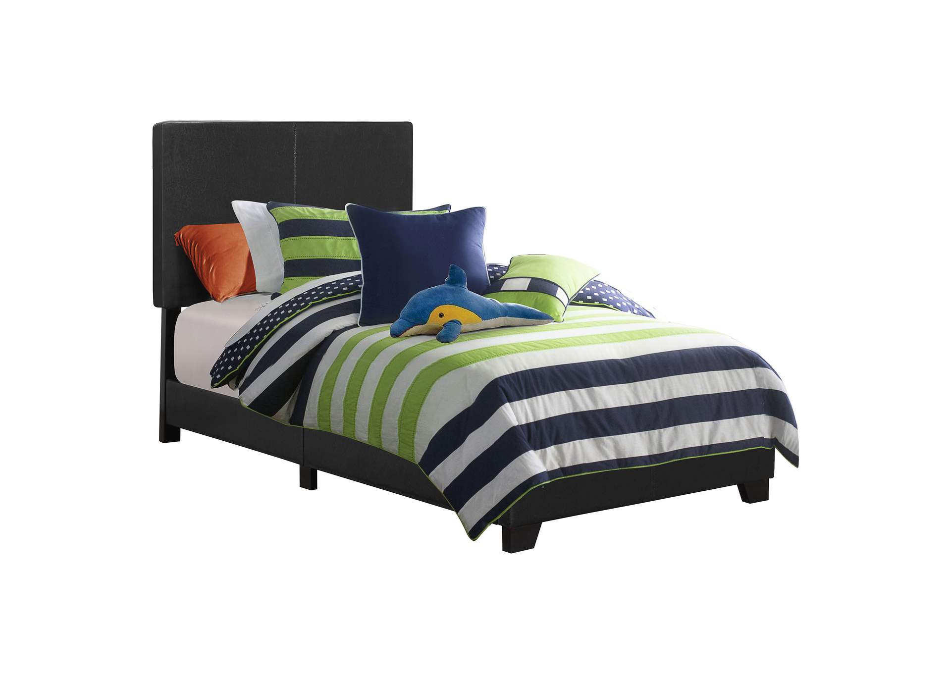 Dorian Upholstered Twin Bed Black,Coaster Furniture