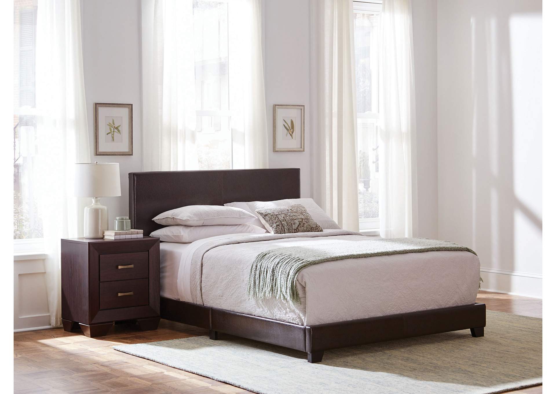 Dorian Upholstered Full Bed Brown,Coaster Furniture
