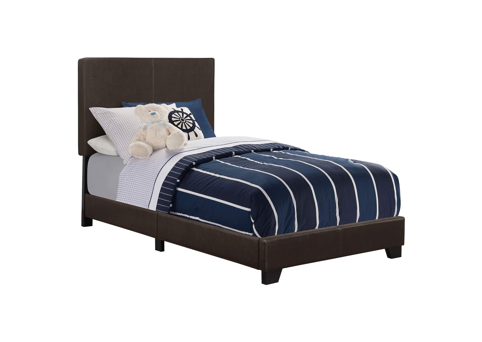 Dorian Upholstered Twin Bed Brown,Coaster Furniture