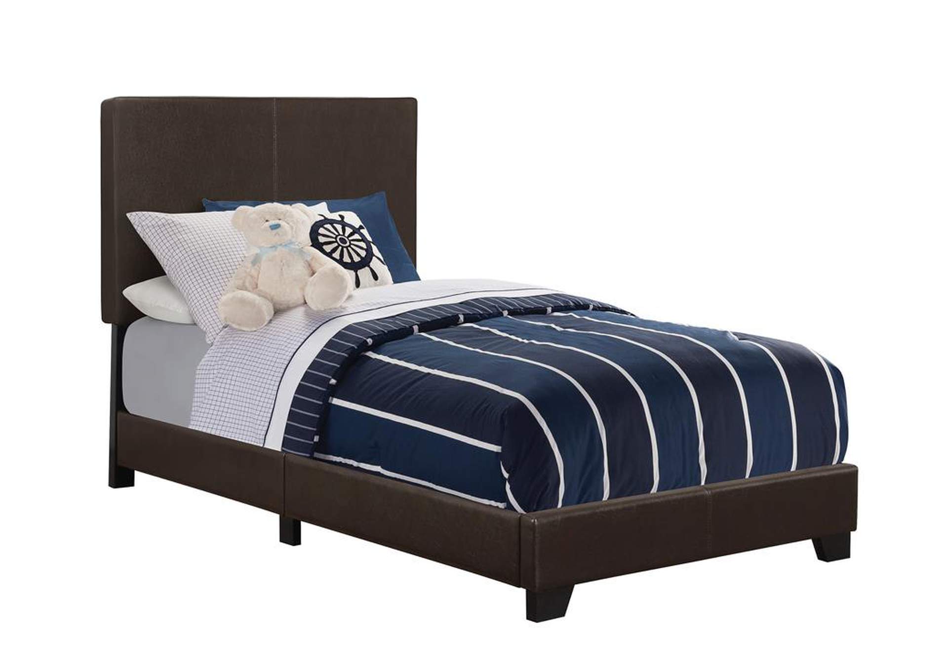 Faux Leather Upholstered Twin Bed, Upholstered Twin Bed Frame