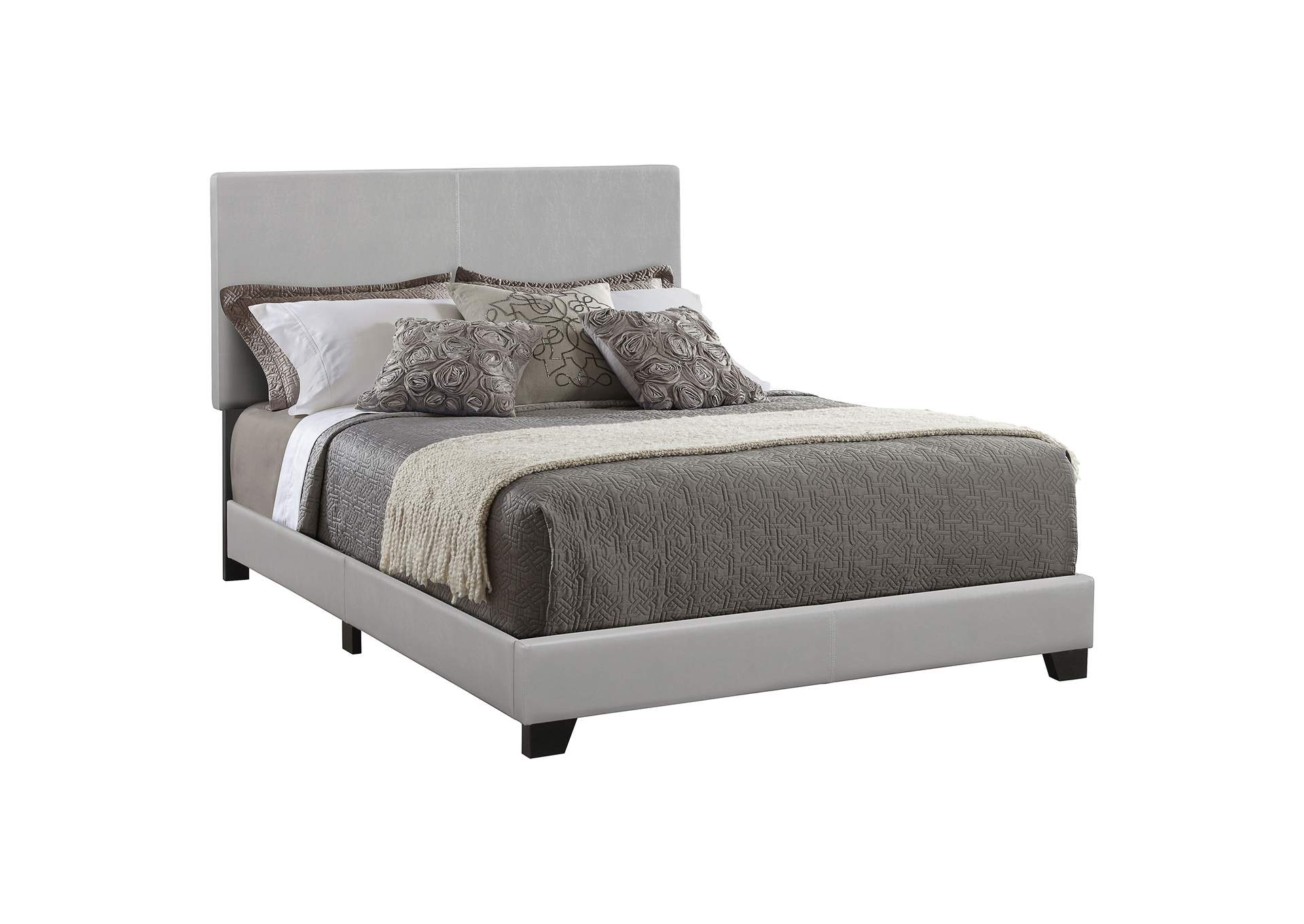 Dorian Upholstered Eastern King Bed Grey,Coaster Furniture