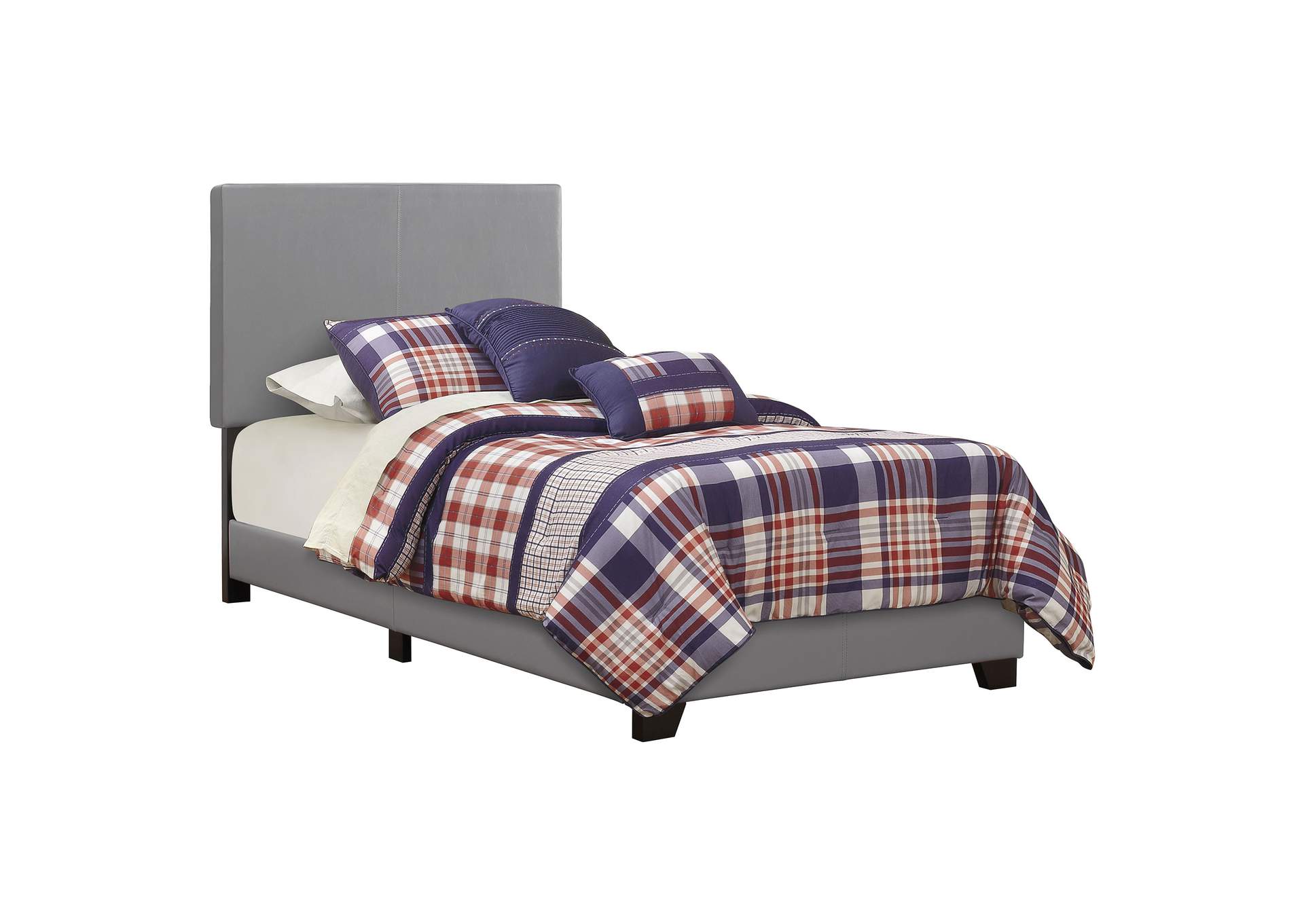 Dorian Upholstered Twin Bed Grey,Coaster Furniture