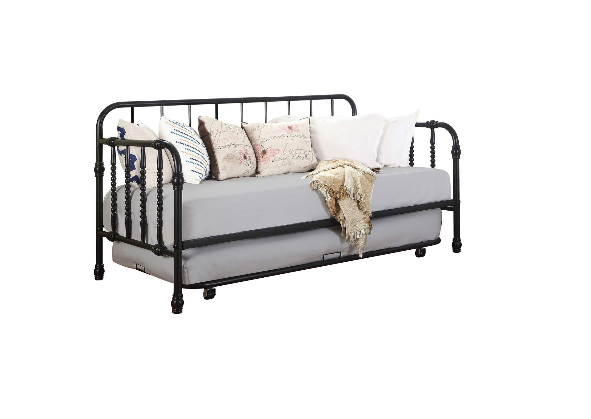Marina Twin Metal Daybed with Trundle Black,Coaster Furniture