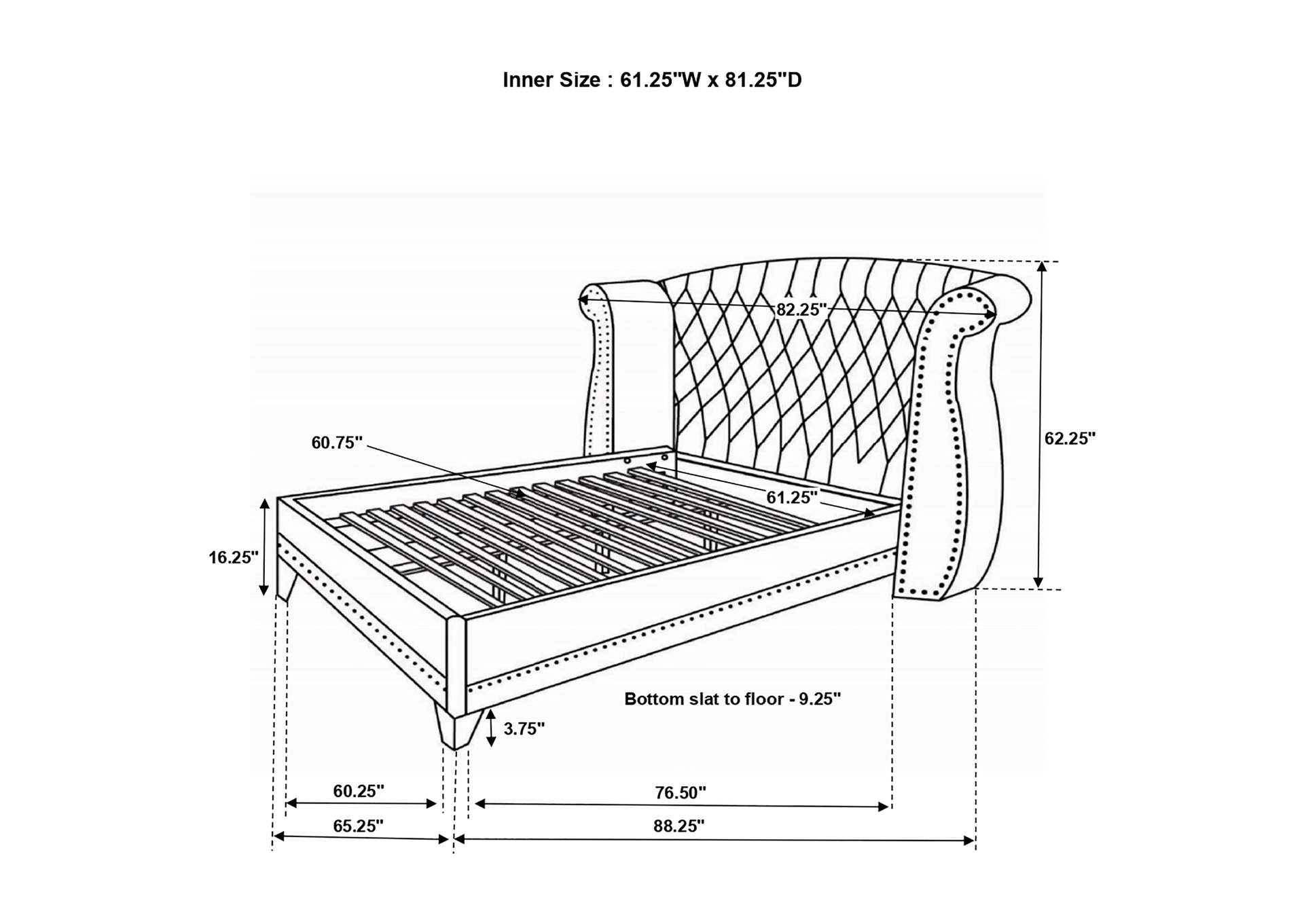 Barzini Queen Wingback Tufted Bed White,Coaster Furniture