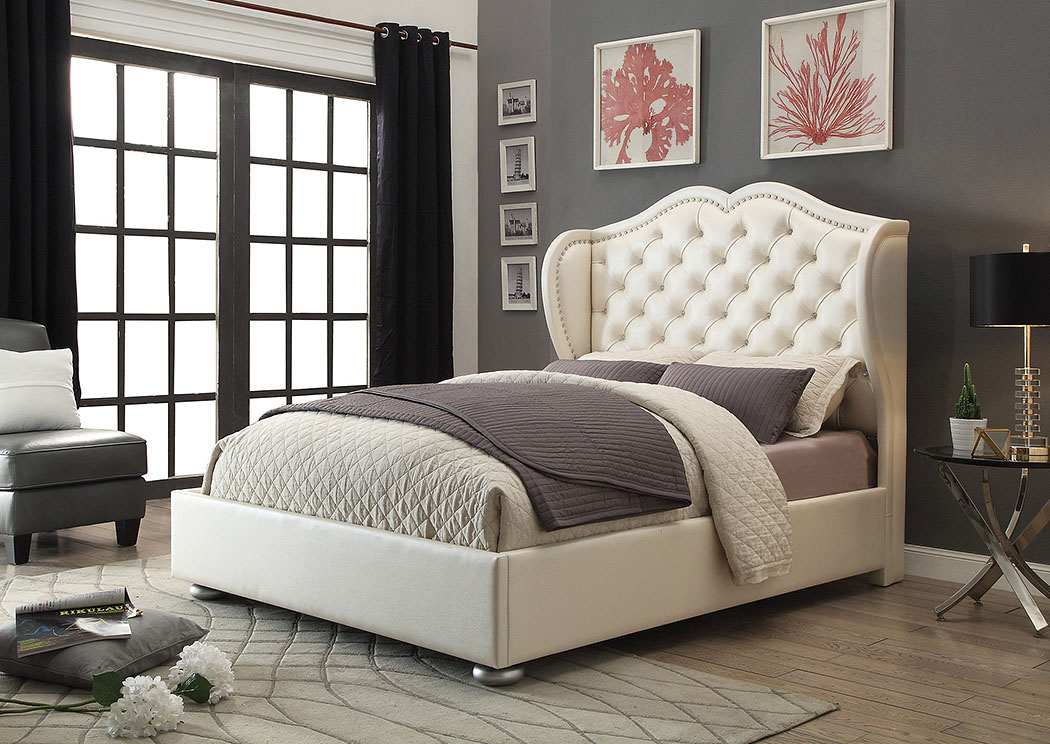 White California King Upholstered/Platform Bed,ABF Coaster Furniture