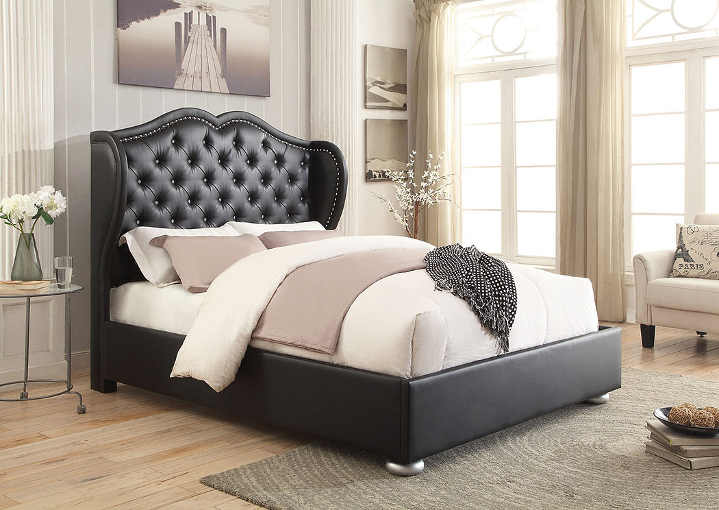 Black California King Upholstered/Platform Bed,ABF Coaster Furniture