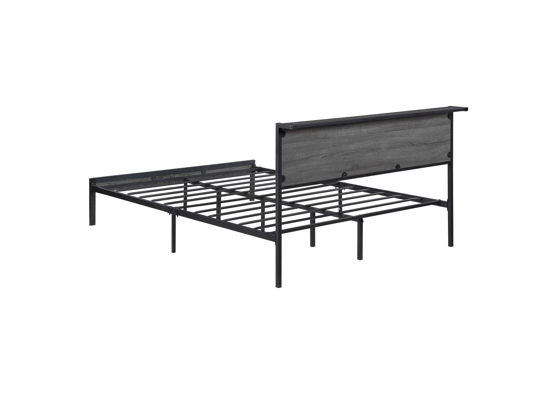 Ricky Queen Platform Bed Grey and Black,Coaster Furniture