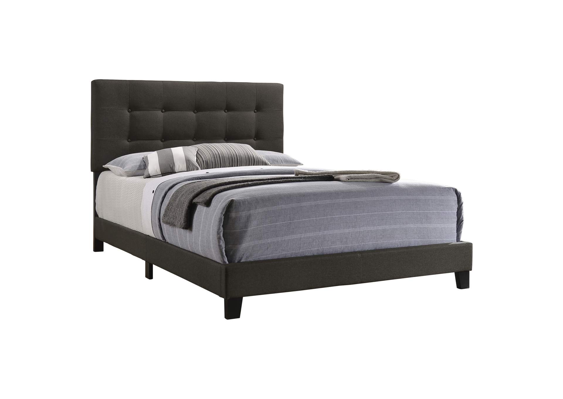 Mapes Tufted Upholstered Eastern King Bed Charcoal,Coaster Furniture