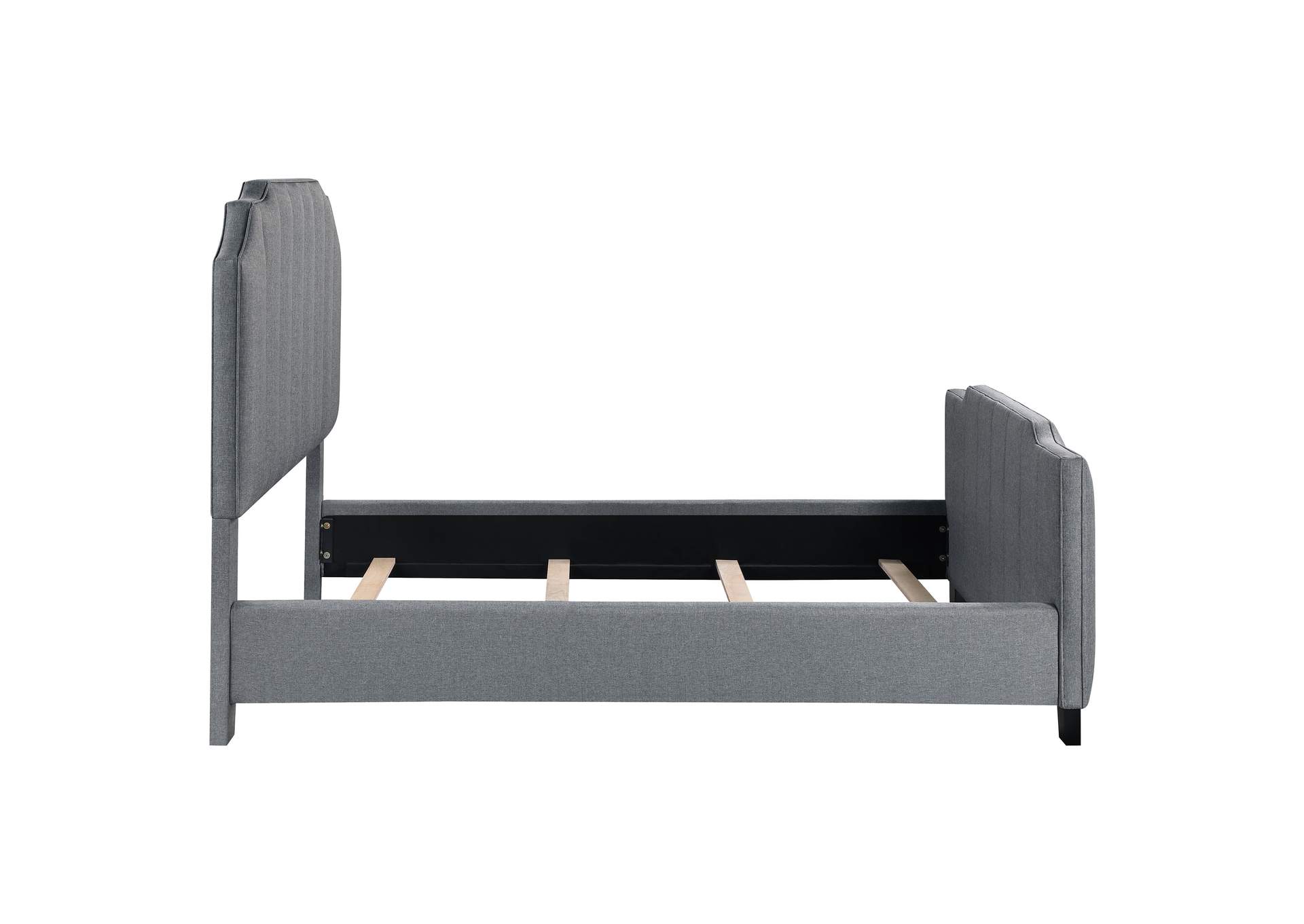 Fiona Upholstered Panel Bed Light Grey,Coaster Furniture