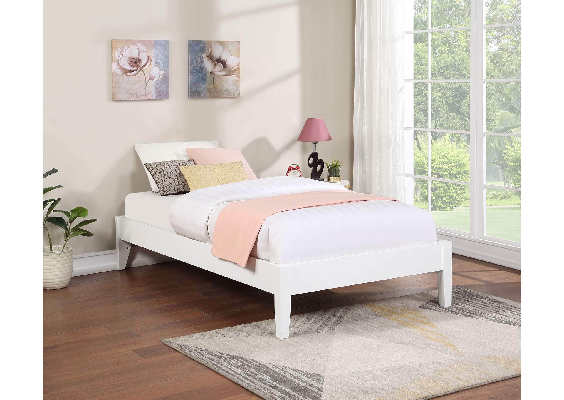 Hounslow Platform Full Bed White,Coaster Furniture