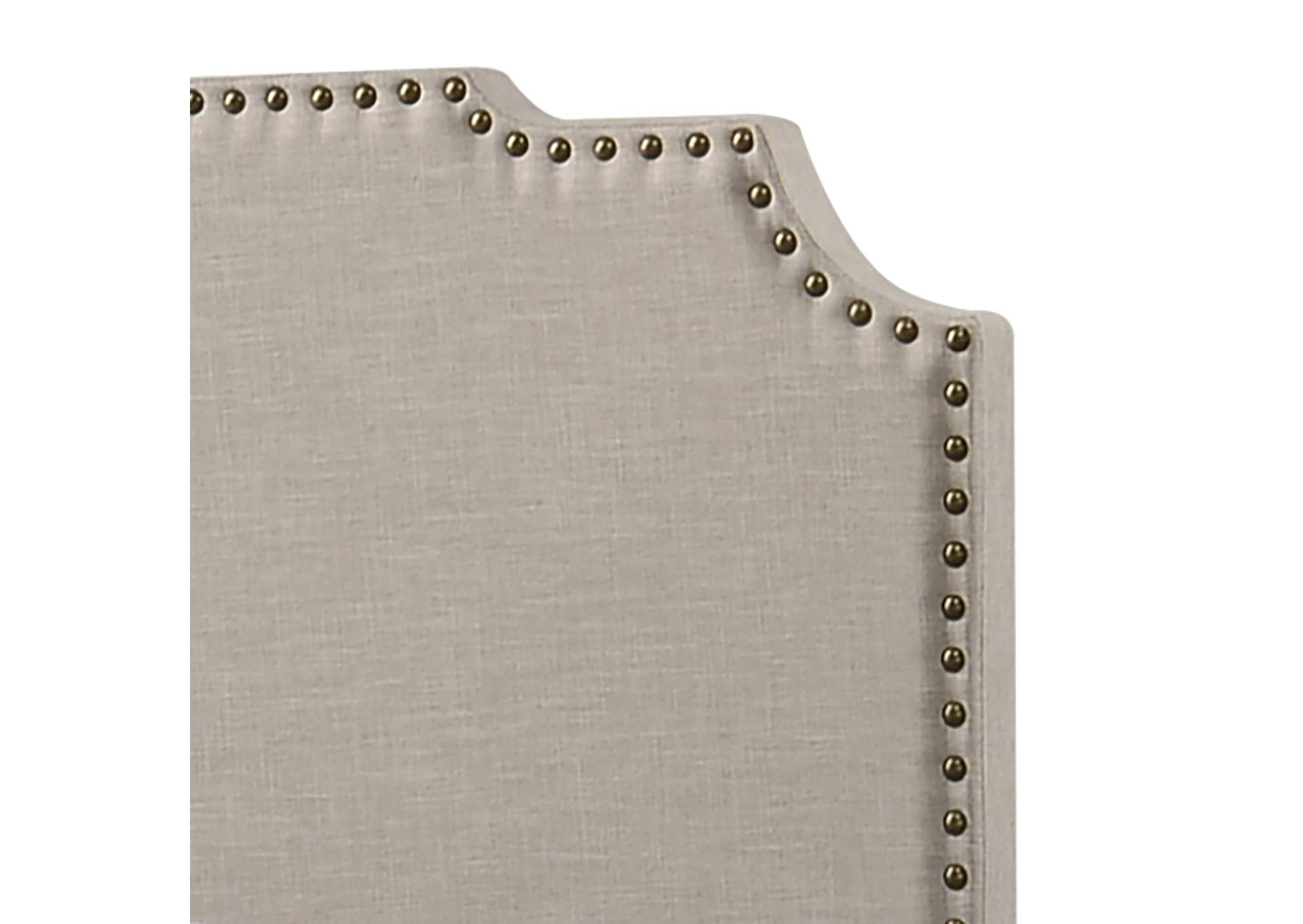 Tamarac Upholstered Nailhead Queen Bed Beige,Coaster Furniture