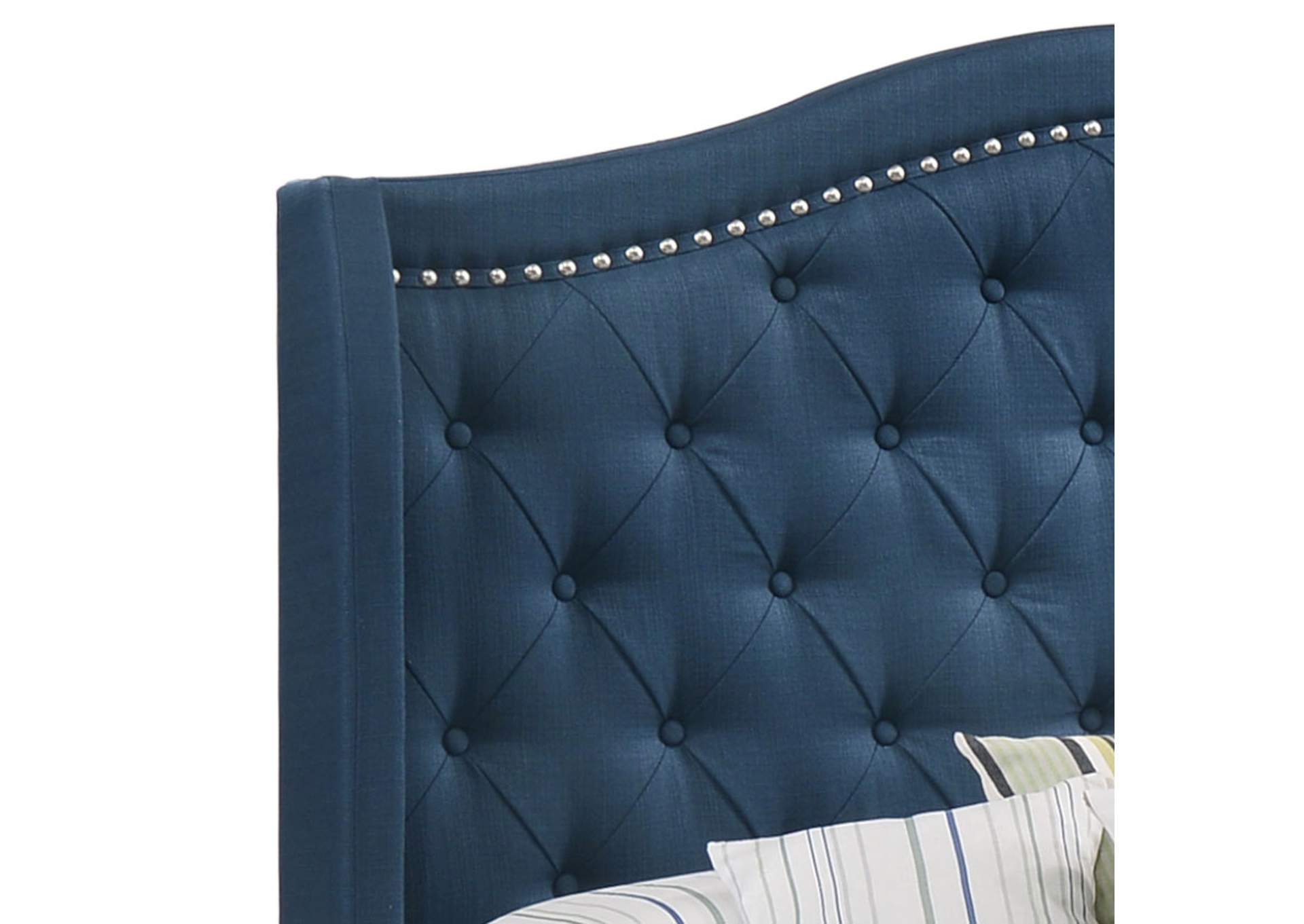 Sonoma Camel Back Queen Bed Blue,Coaster Furniture