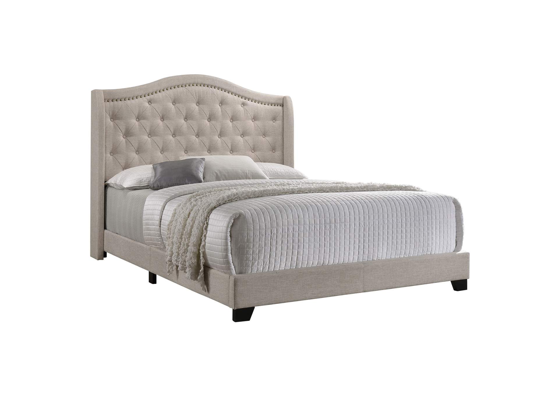 Sonoma Camel Back Eastern King Bed Beige,Coaster Furniture