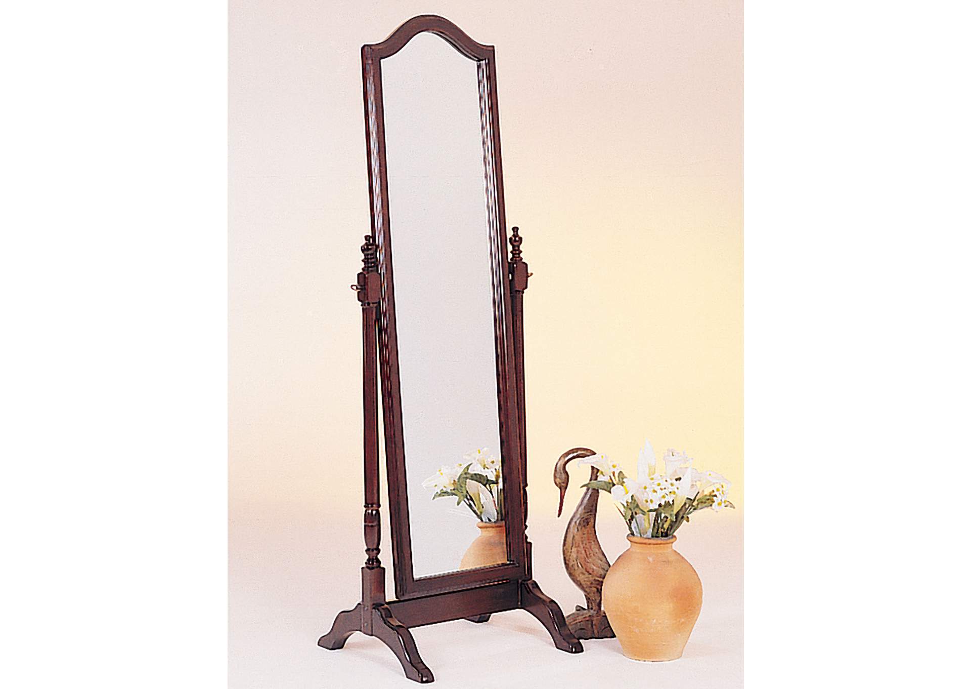 Cabot Rectangular Cheval Mirror with Arched Top Merlot,Coaster Furniture