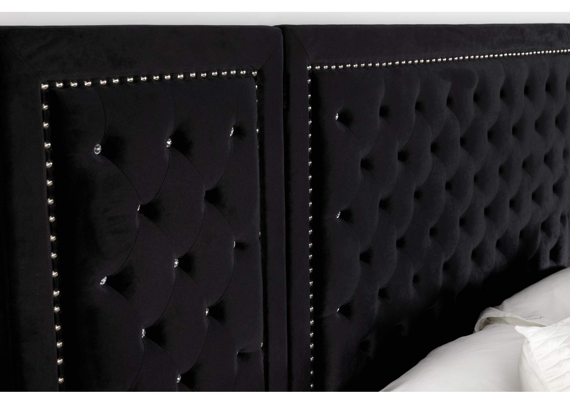 Hailey Tufted Upholstered Wall Bed Panel Black,Coaster Furniture