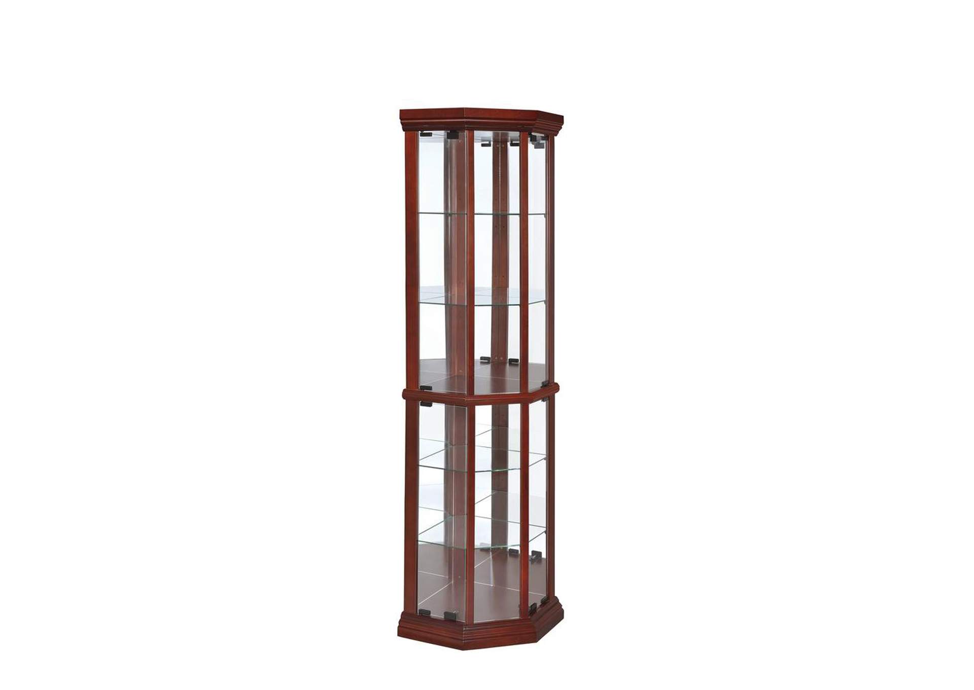 Aqua Haze Traditional Medium Brown Curio Cabinet,Coaster Furniture
