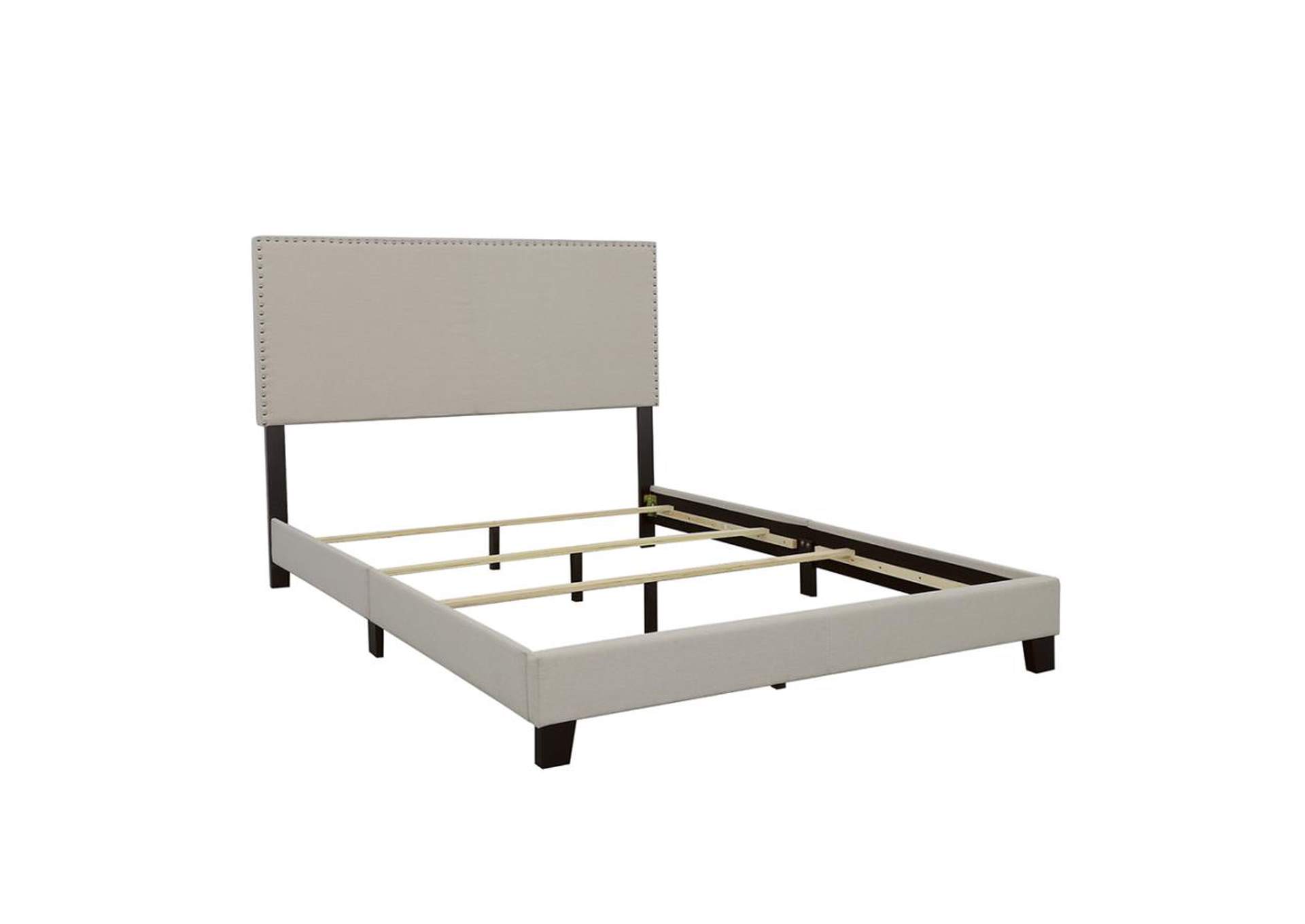 Boyd California King Upholstered Bed with Nailhead Trim Ivory,Coaster Furniture