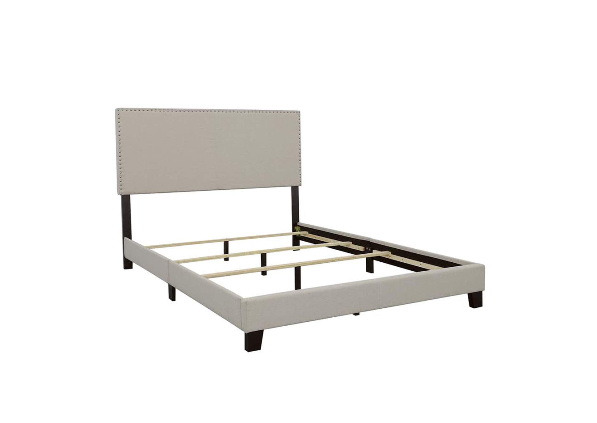 Boyd Queen Upholstered Bed With Nailhead Trim Ivory,Coaster Furniture