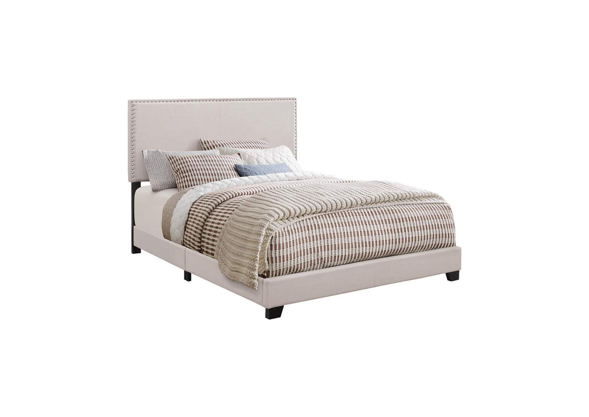 Boyd Upholstered Ivory Queen Bed,Coaster Furniture