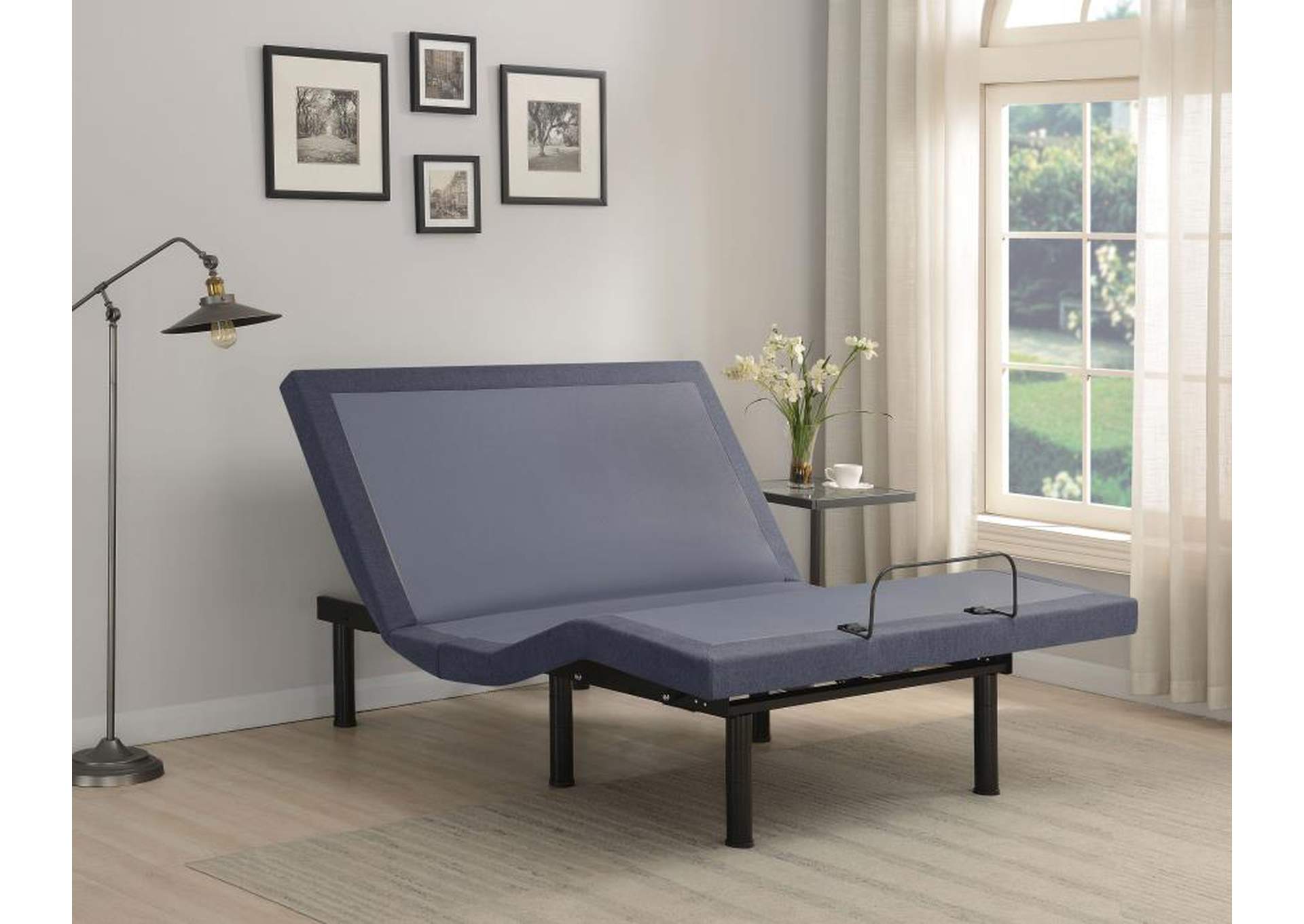 Clara Queen Adjustable Bed Base Grey And Black,Coaster Furniture