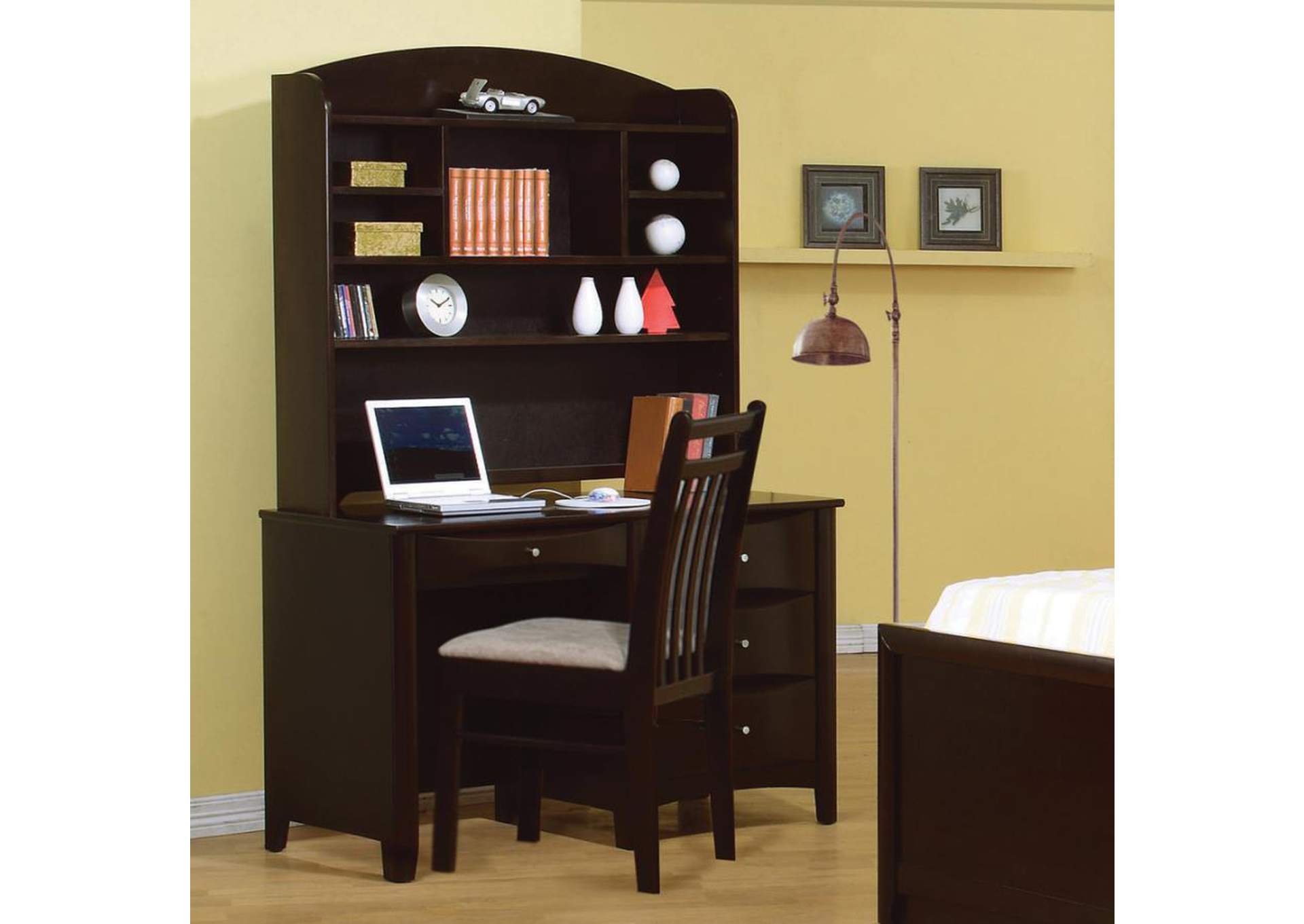Phoenix 4-Drawer Computer Desk Cappuccino,Coaster Furniture