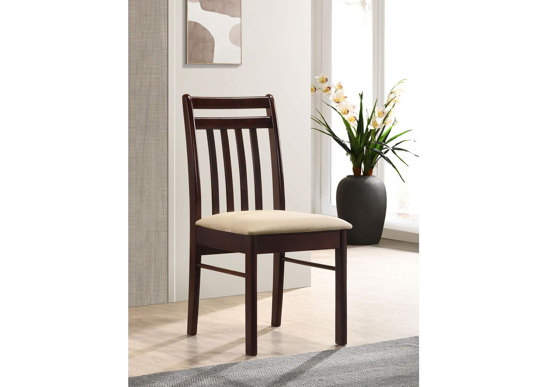 Phoenix Slat Back Chair Light Brown and Cappuccino