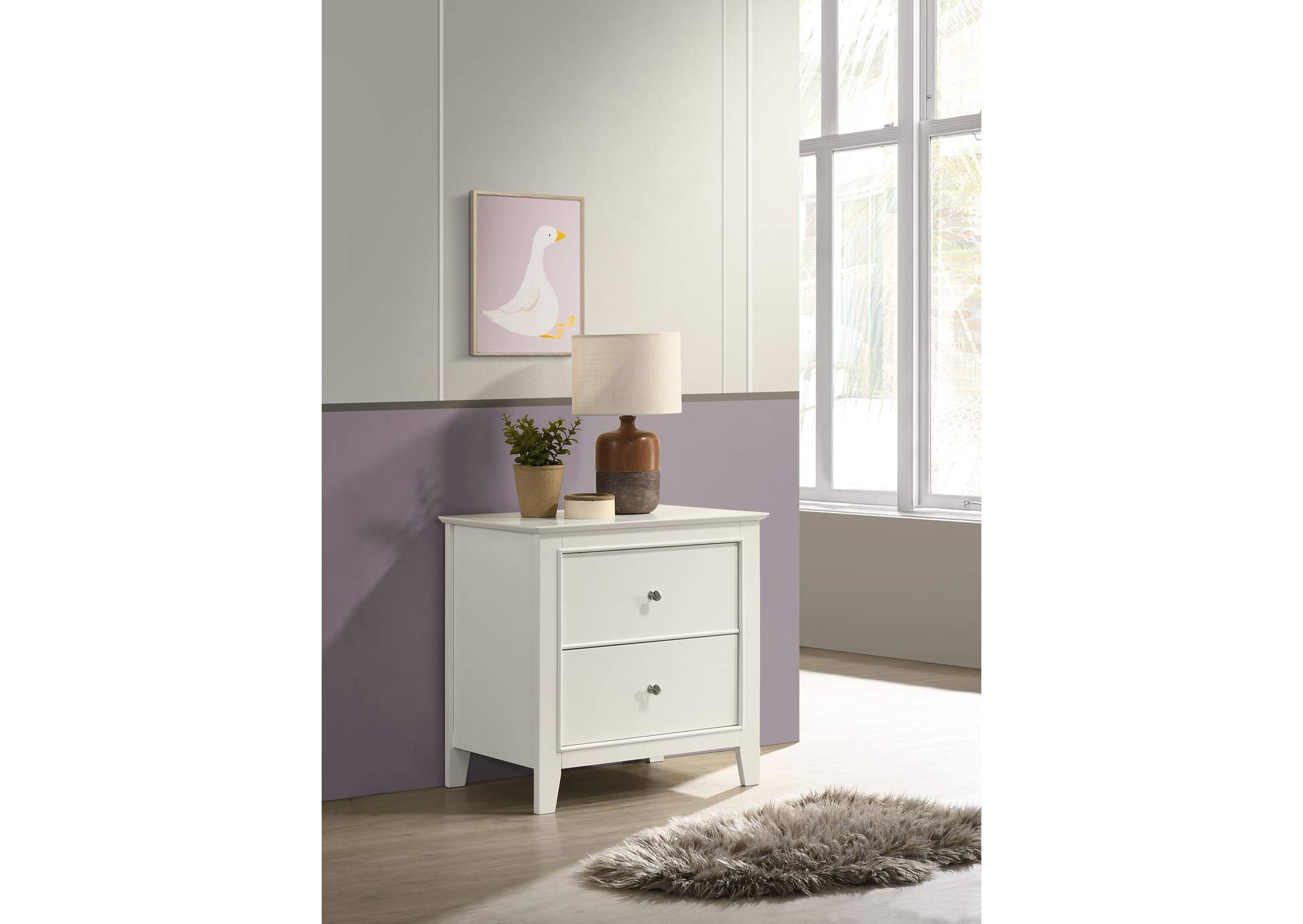 Selena 2-drawer Nightstand Buttermilk,Coaster Furniture