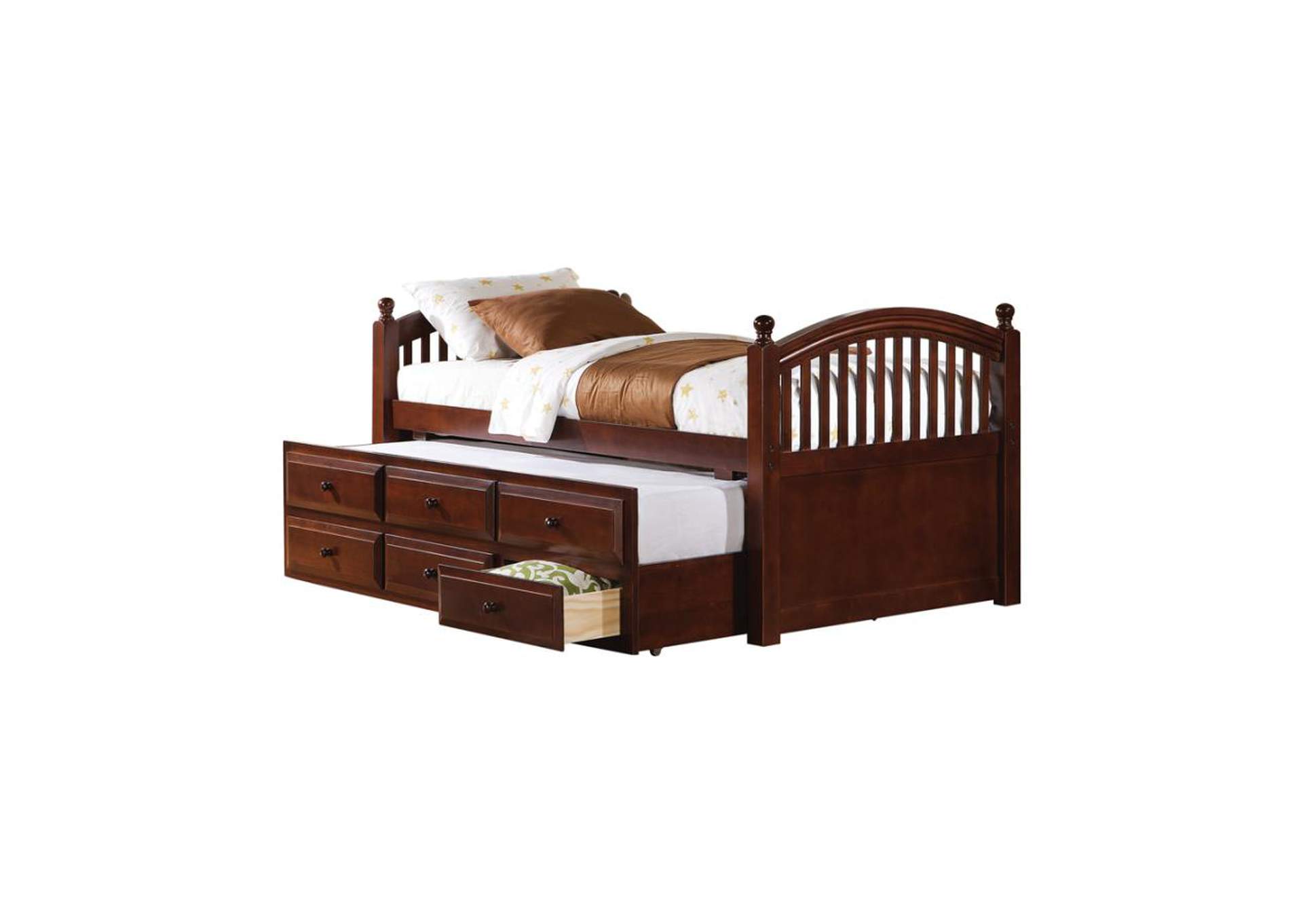 Twin Captain's Bed with Trundle and Drawers Chestnut,Coaster Furniture