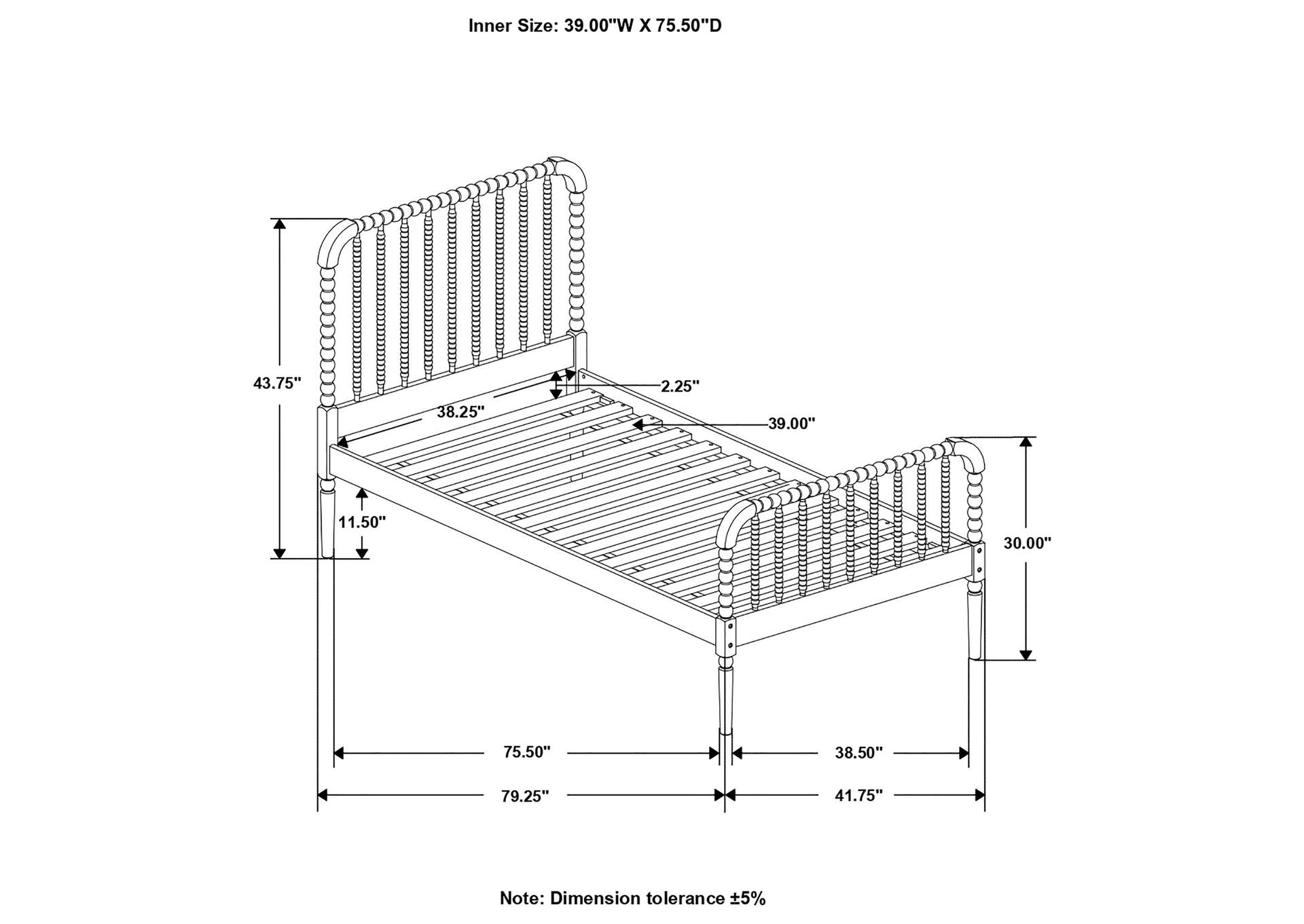 Jones Twin Bed White,Coaster Furniture