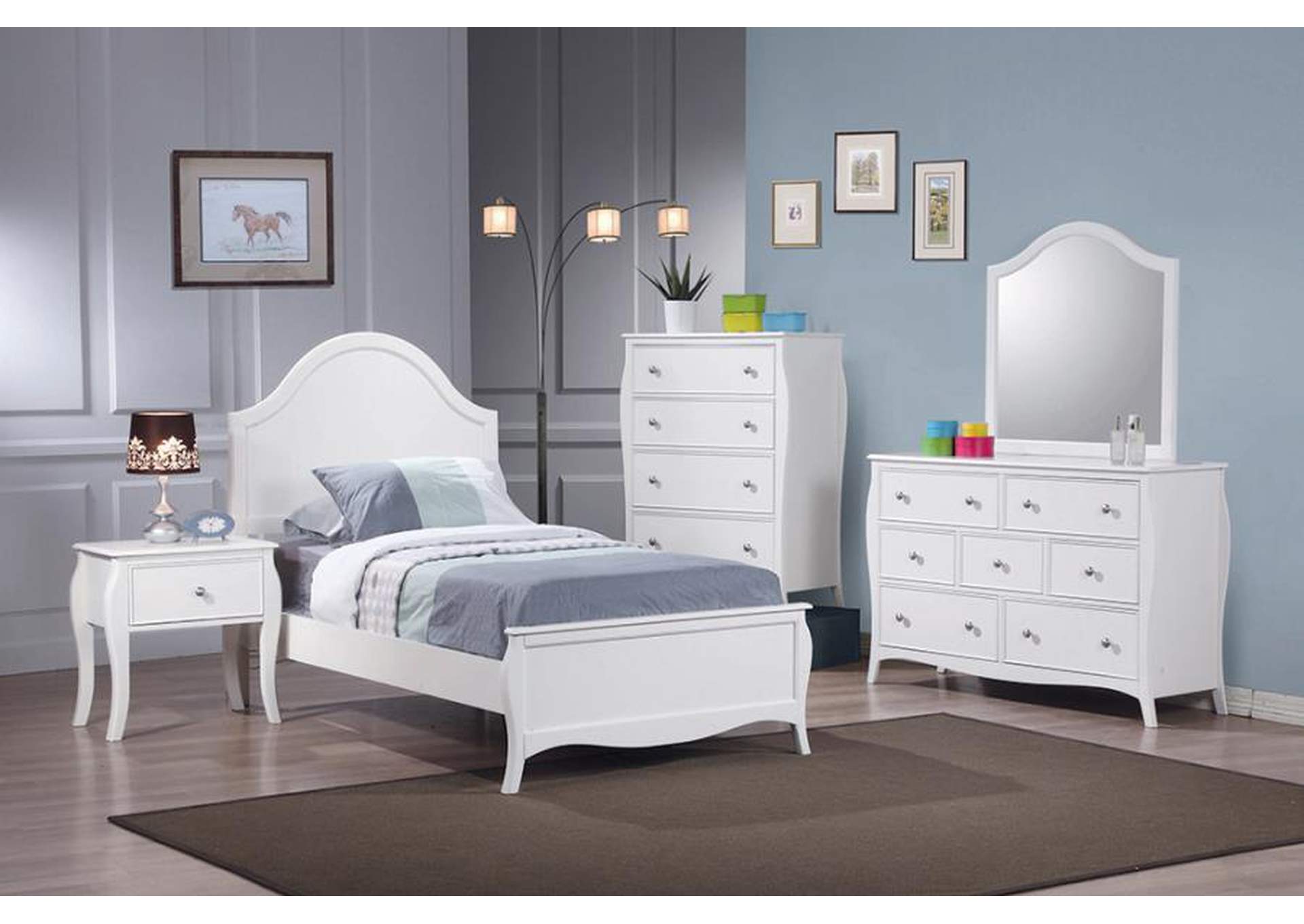 Dominique Bedroom Set With Arched Headboard White,Coaster Furniture