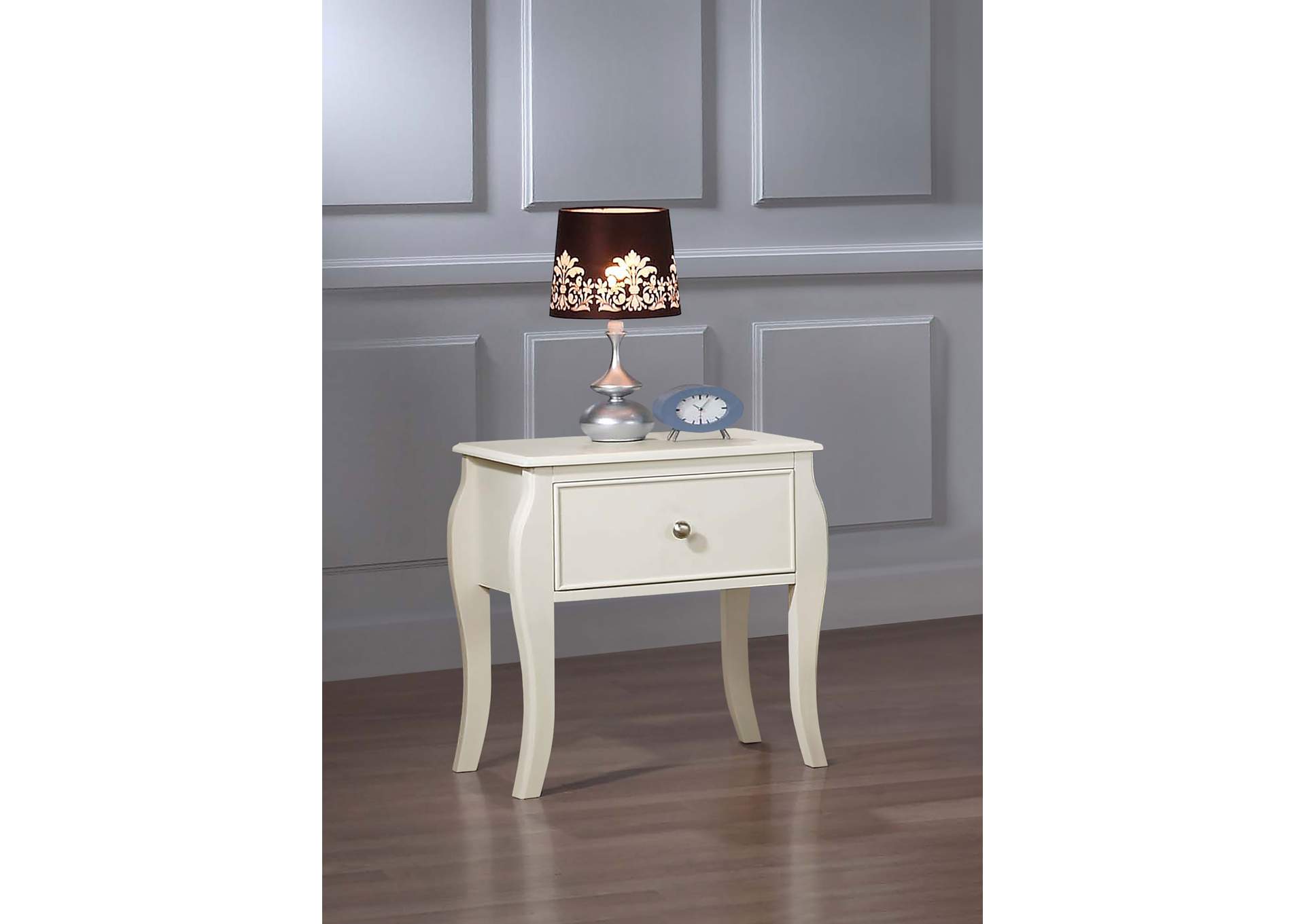 Dominique 1-drawer Nightstand White