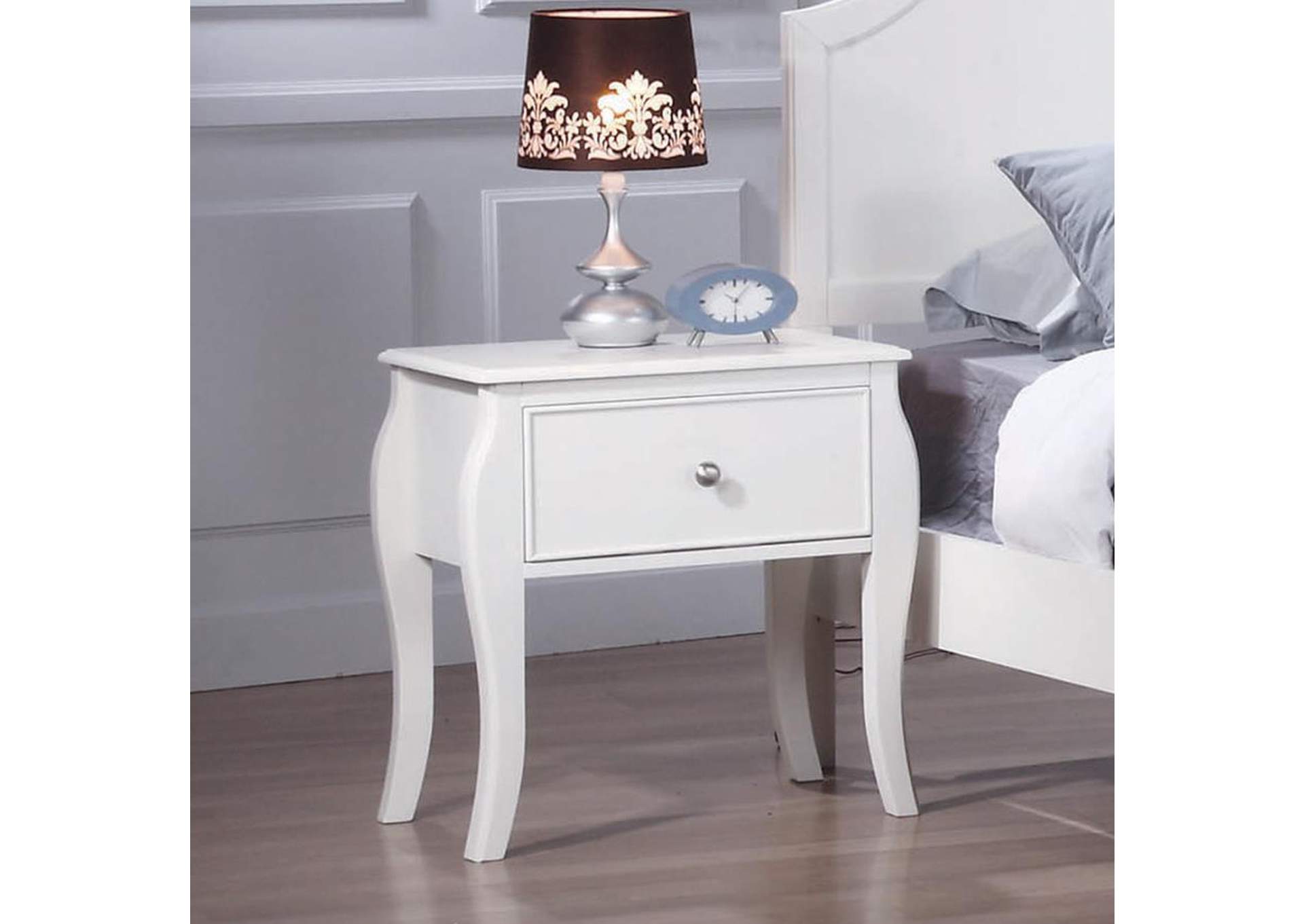 Dominique 1-Drawer Nightstand White,Coaster Furniture