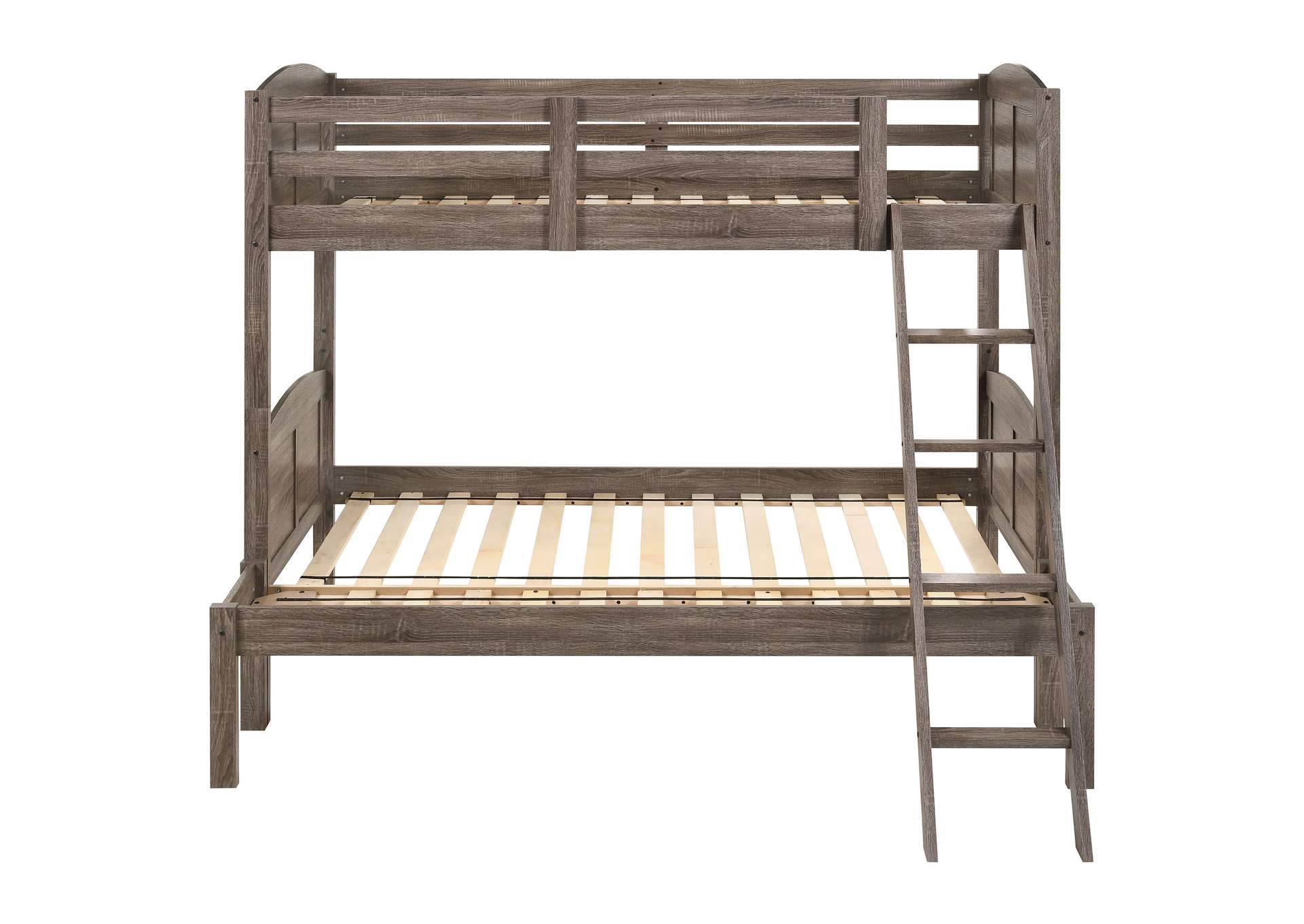 Flynn Twin over Full Bunk Bed Weathered Brown,Coaster Furniture