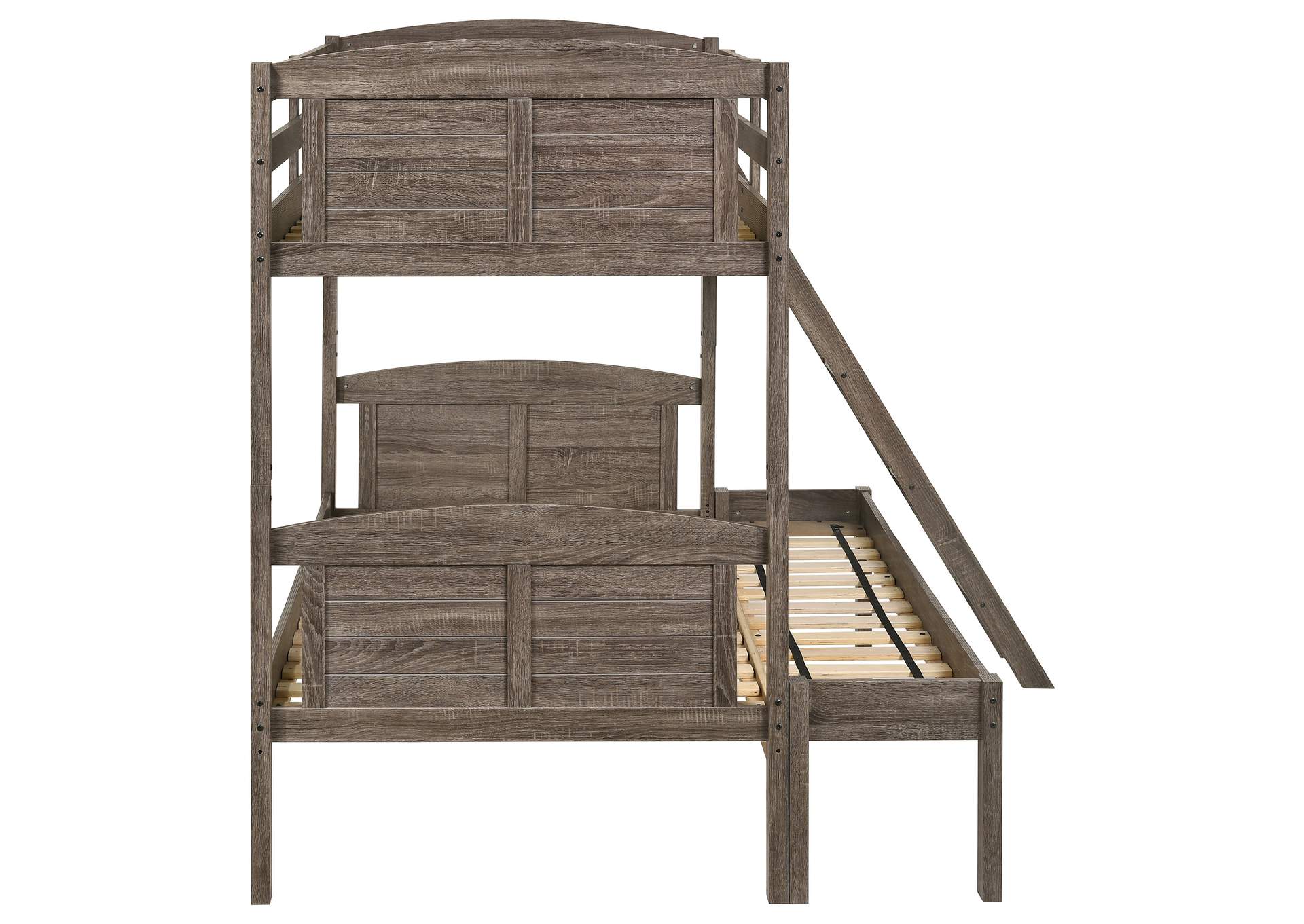 Flynn Twin over Full Bunk Bed Weathered Brown,Coaster Furniture