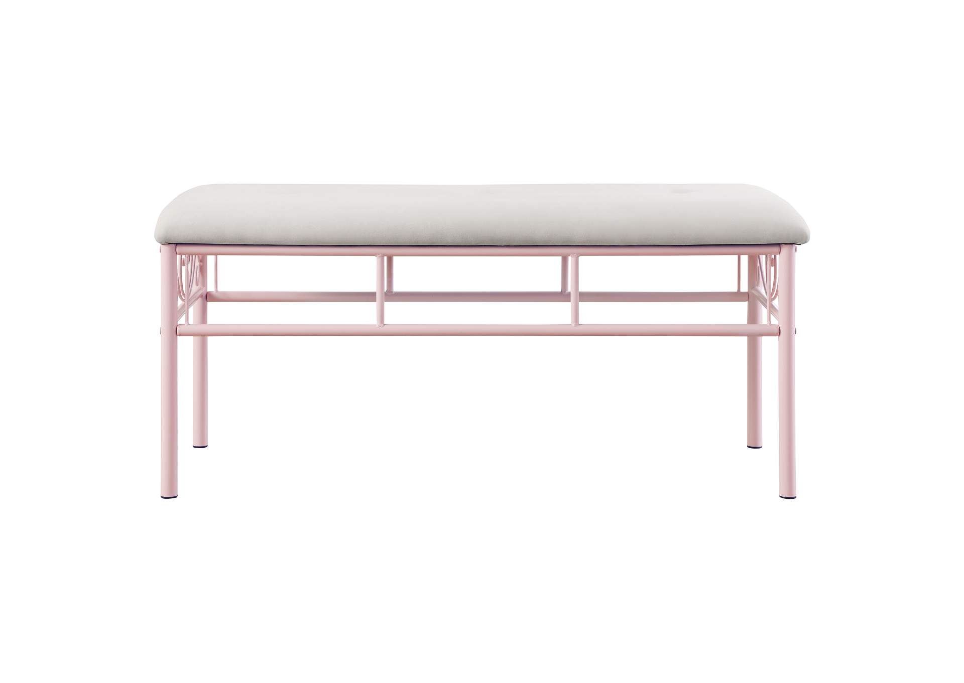 Massi Tufted Upholstered Bench Powder Pink,Coaster Furniture