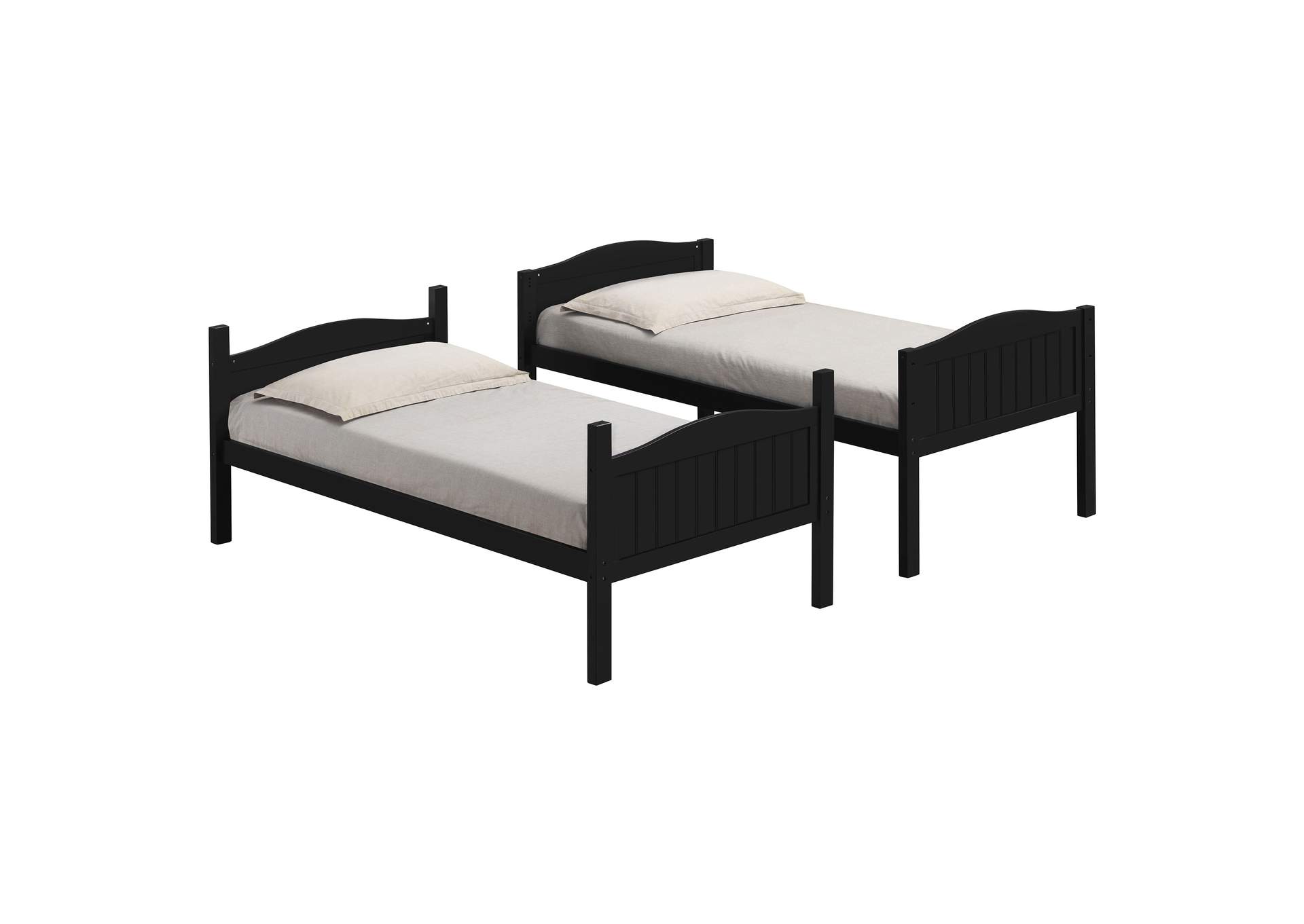 Arlo Twin/Twin Bunk Bed with Ladder Black,Coaster Furniture