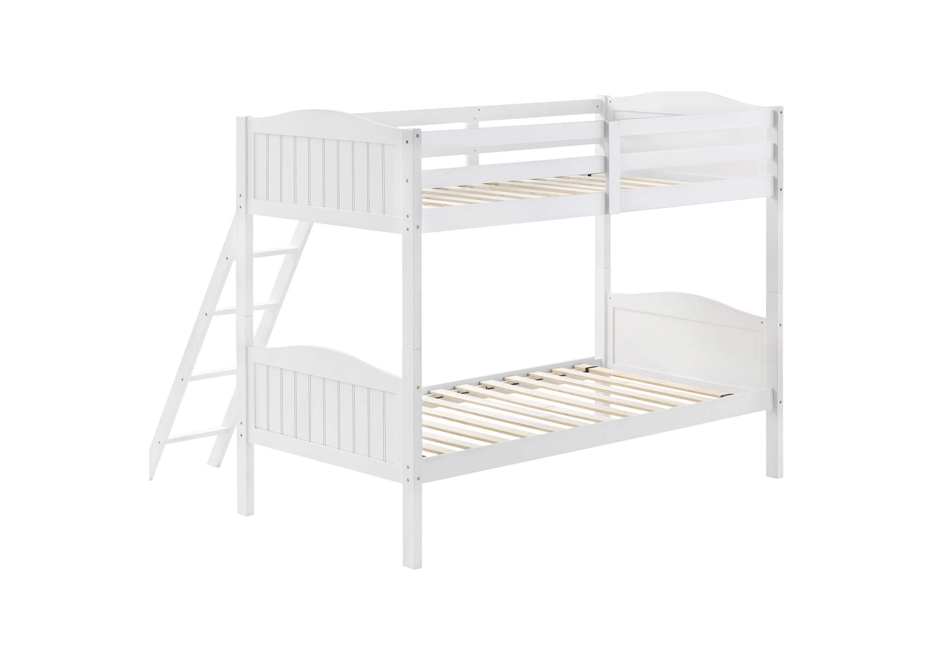 Arlo Twin/Twin Bunk Bed with Ladder White,Coaster Furniture