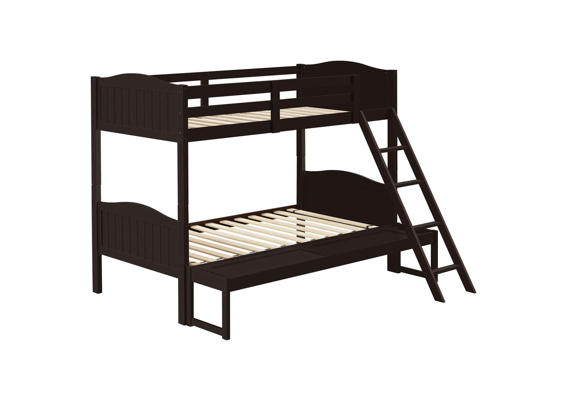 Arlo Twin/Full Bunk Bed with Ladder Espresso,Coaster Furniture