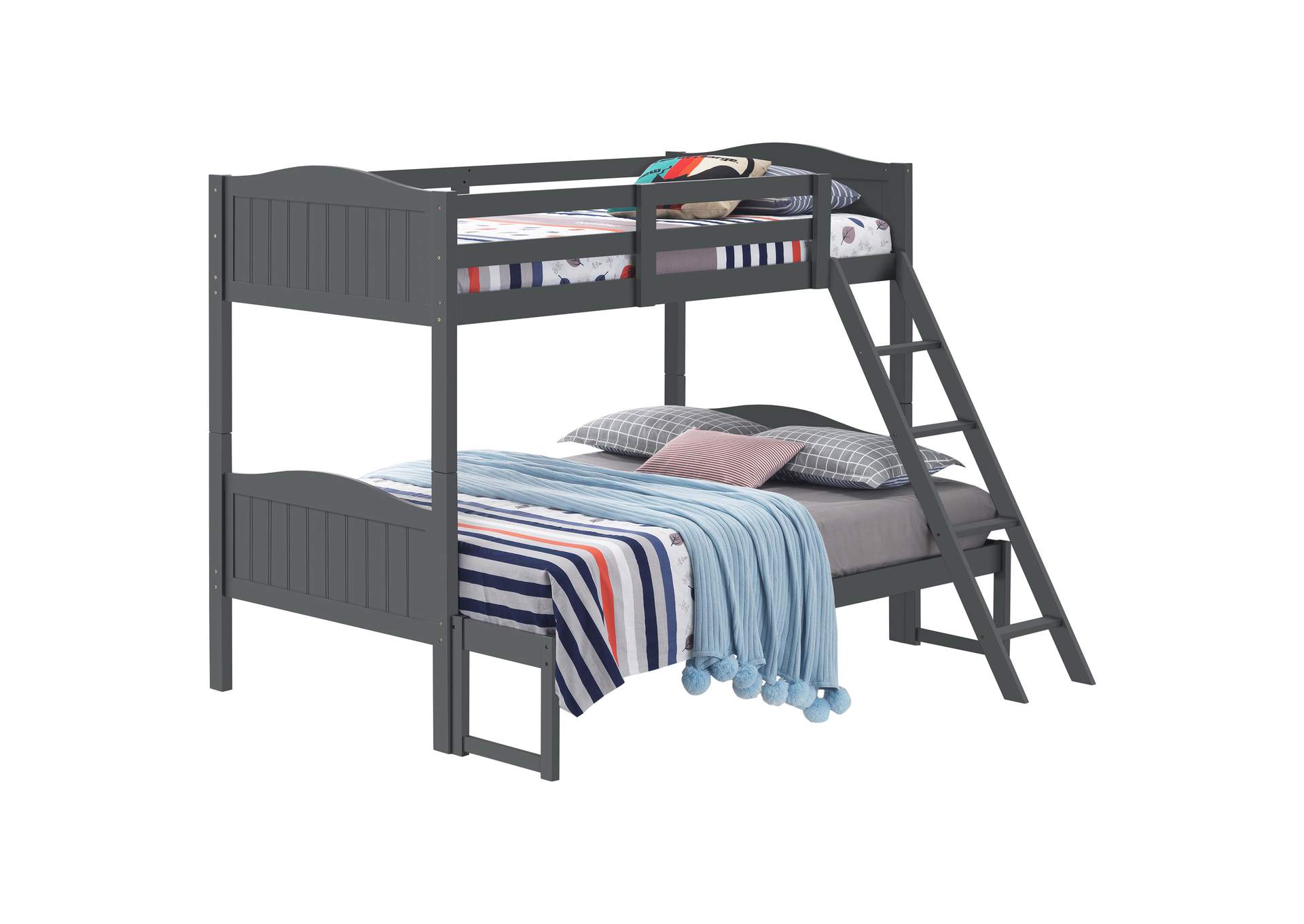 Arlo Twin/Full Bunk Bed with Ladder Grey,Coaster Furniture