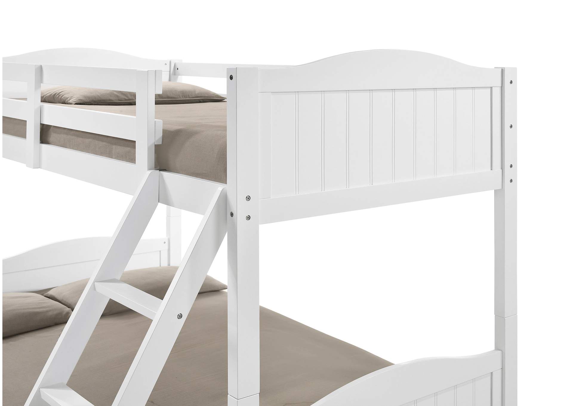 Arlo Twin/Full Bunk Bed with Ladder White,Coaster Furniture