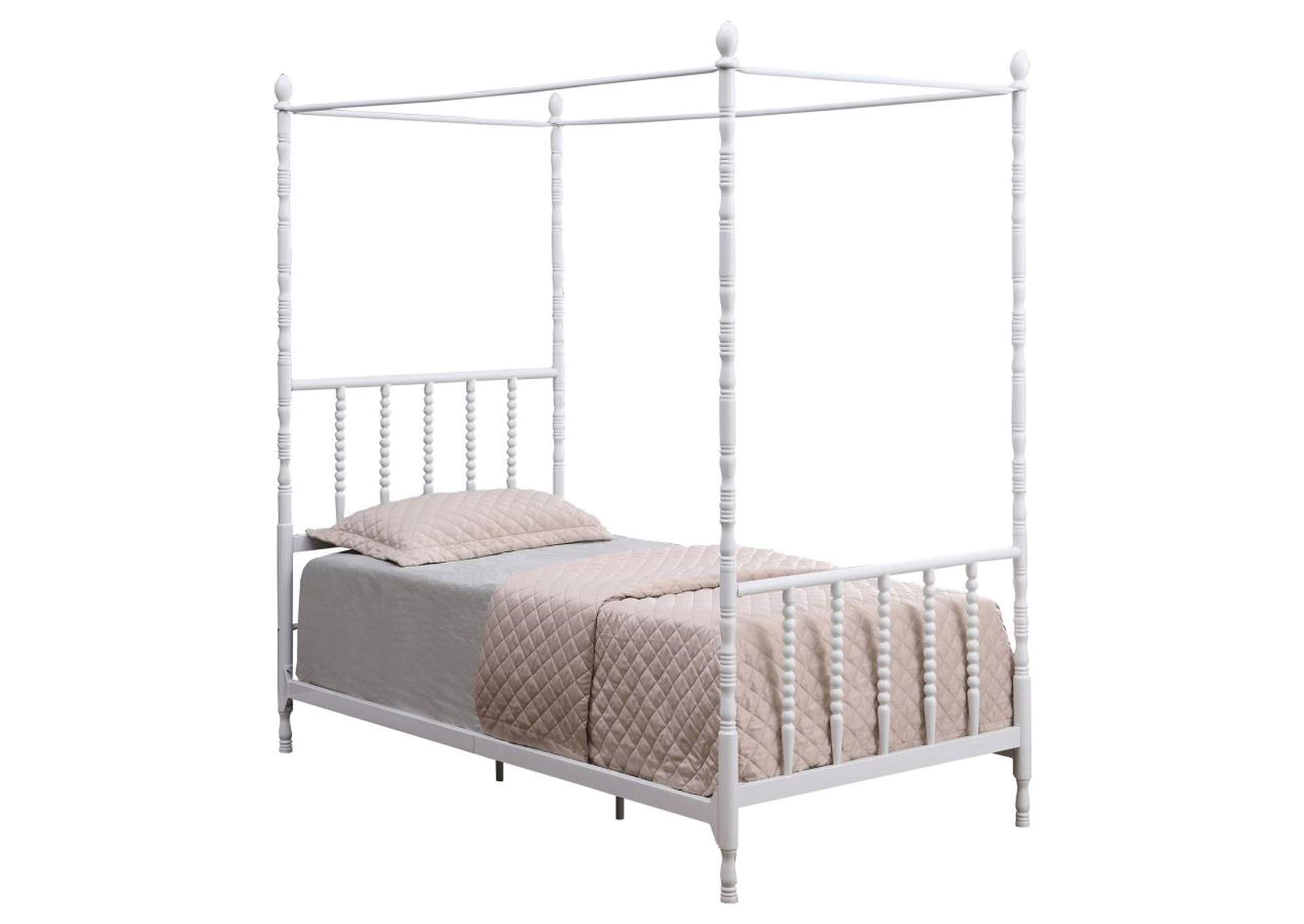 Betony Twin Canopy Bed White,Coaster Furniture