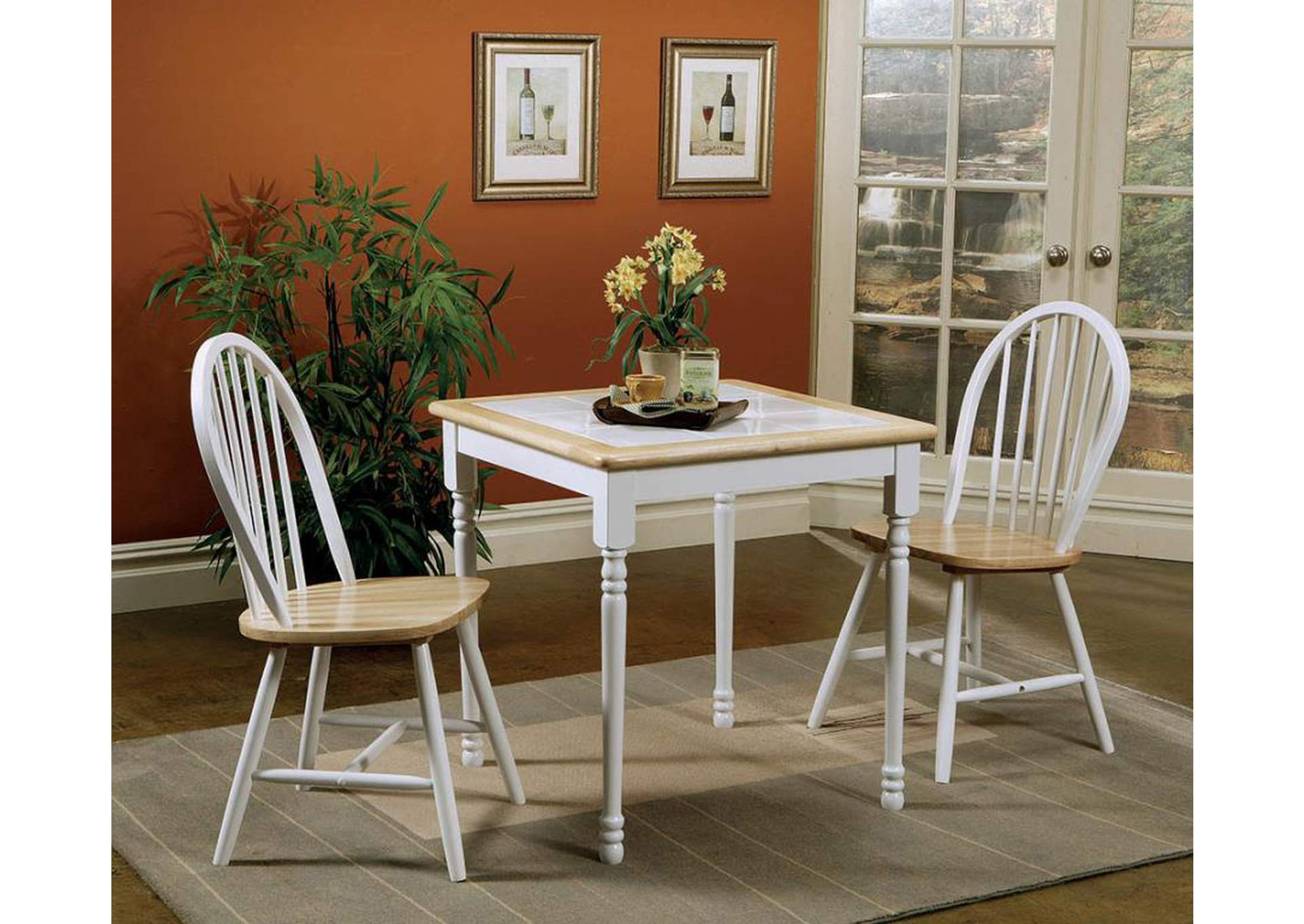 Cinder Windsor Side Chairs Natural Brown And White (Set Of 4),Coaster Furniture
